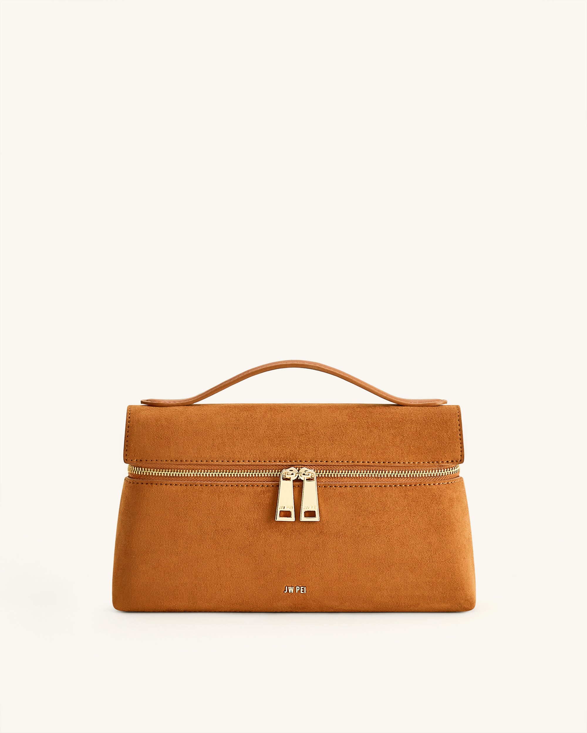 Thea Faux Suede Top Handle Bag - Camel | JW PEI