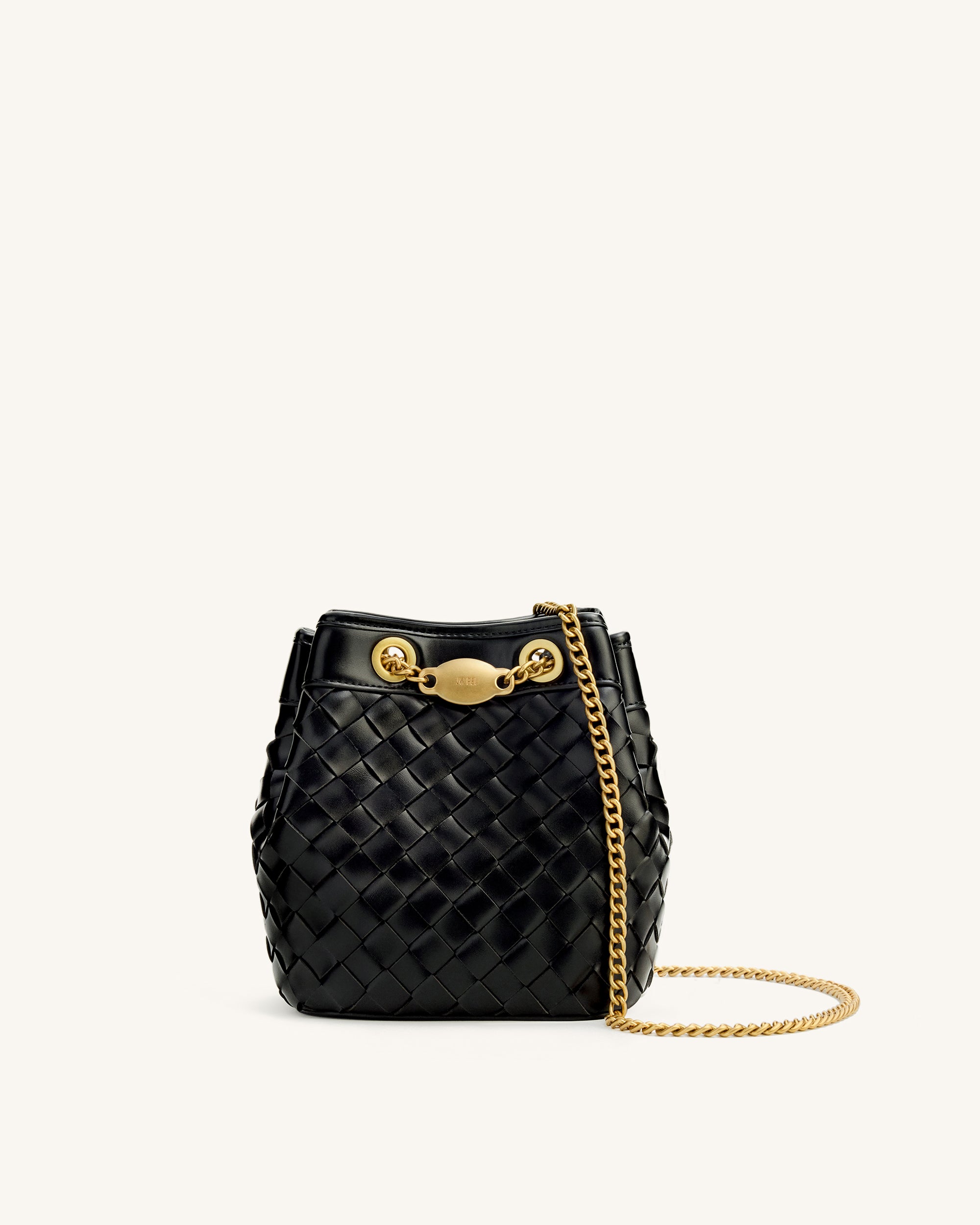Yara Hand-Woven Bucket Bag - Black | JW PEI