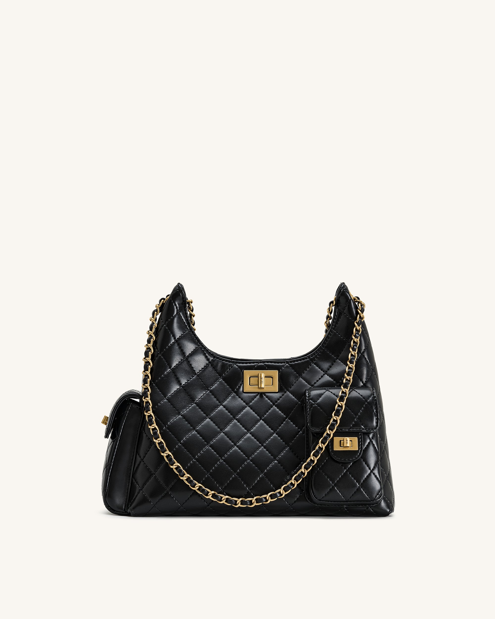 Vivian Quilted Chain Shoulder Bag - Black | JW PEI