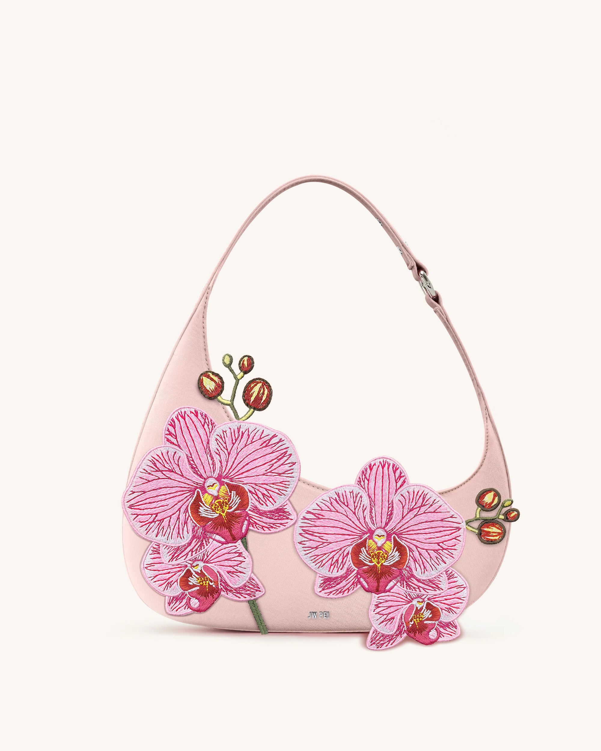 Harlee Orchid Embroidered Shoulder Bag - Pink | JW PEI