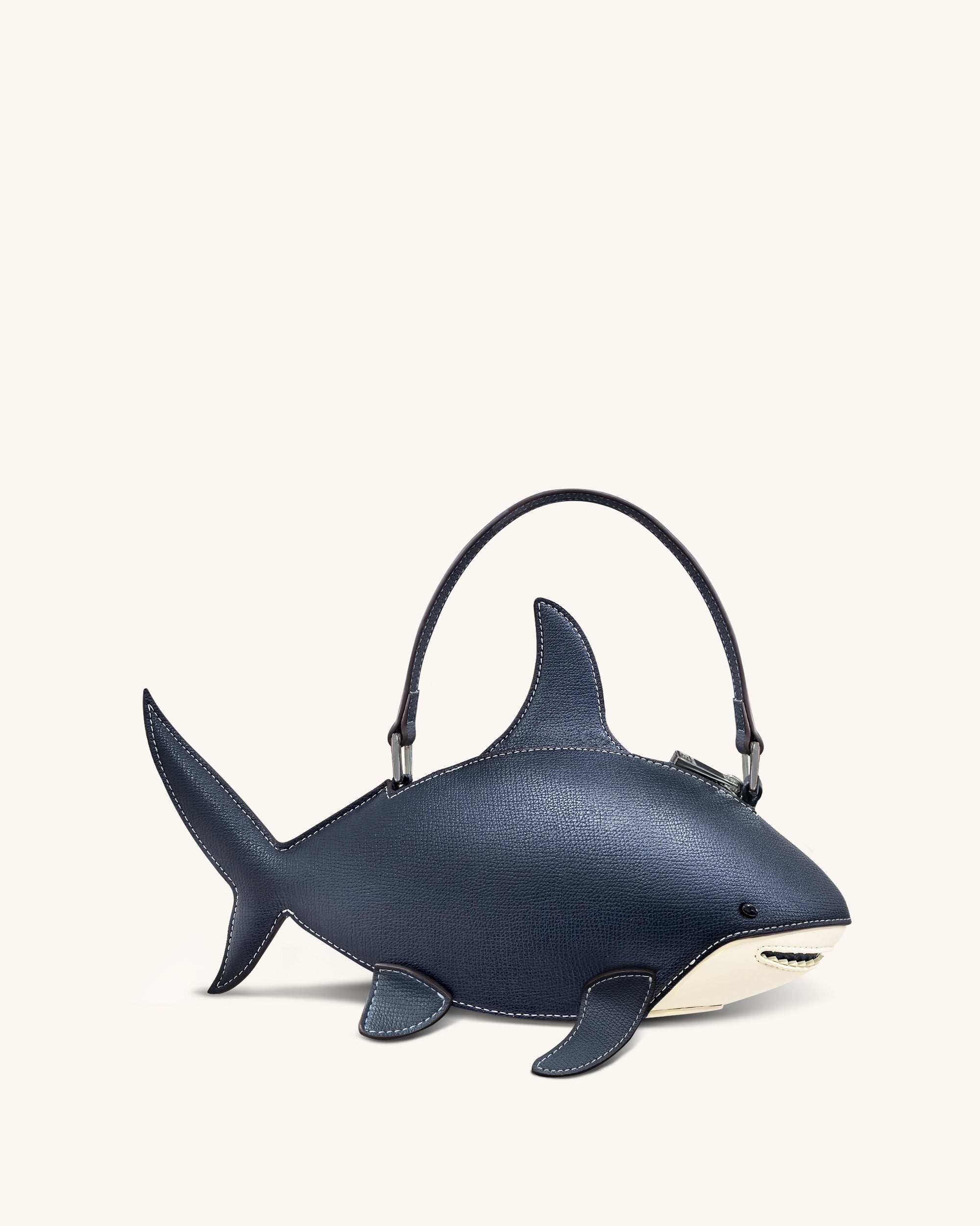 Nerys Shark Look Top Handle Bag - Dark Blue