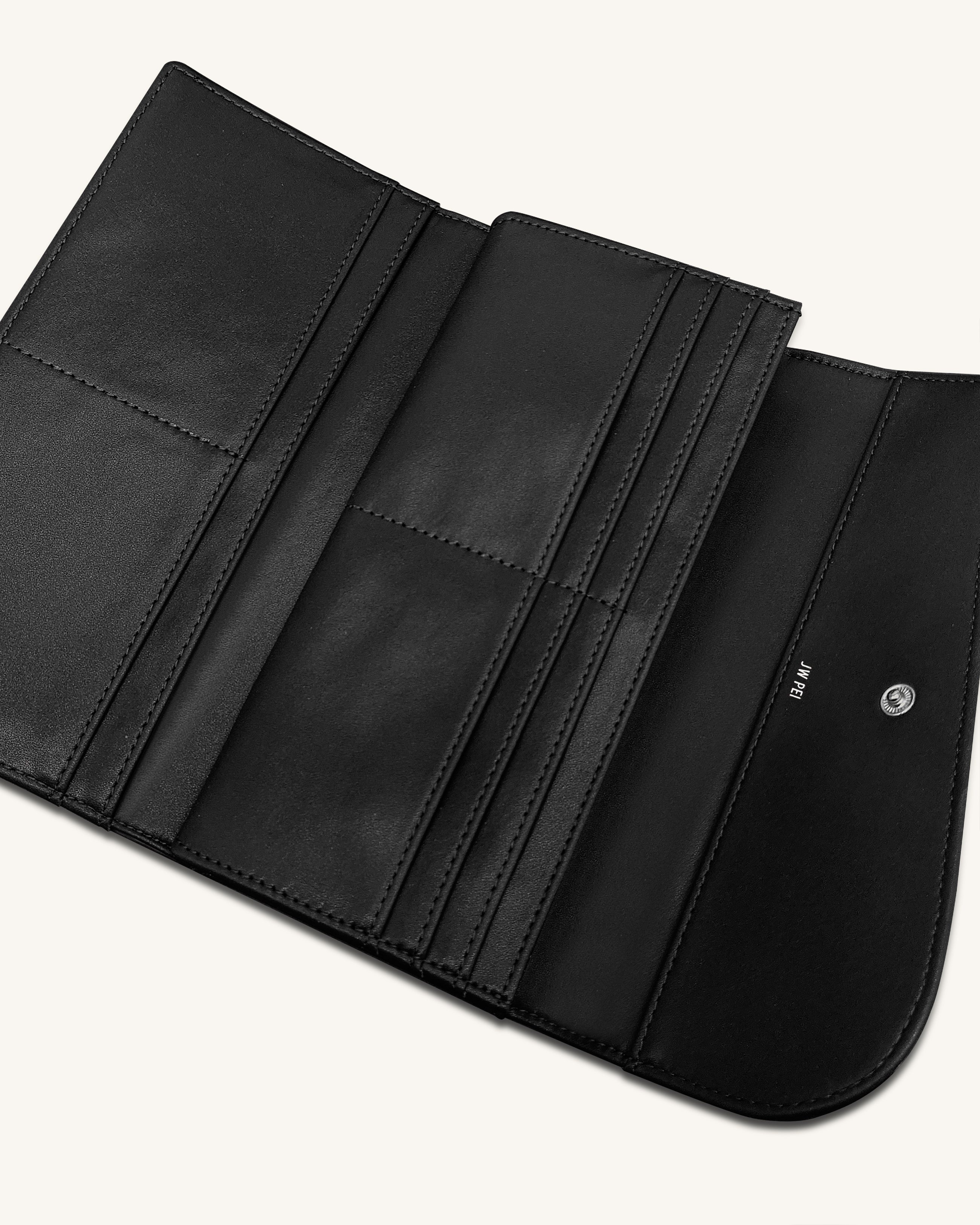 Seren Flap Long Wallet - Black