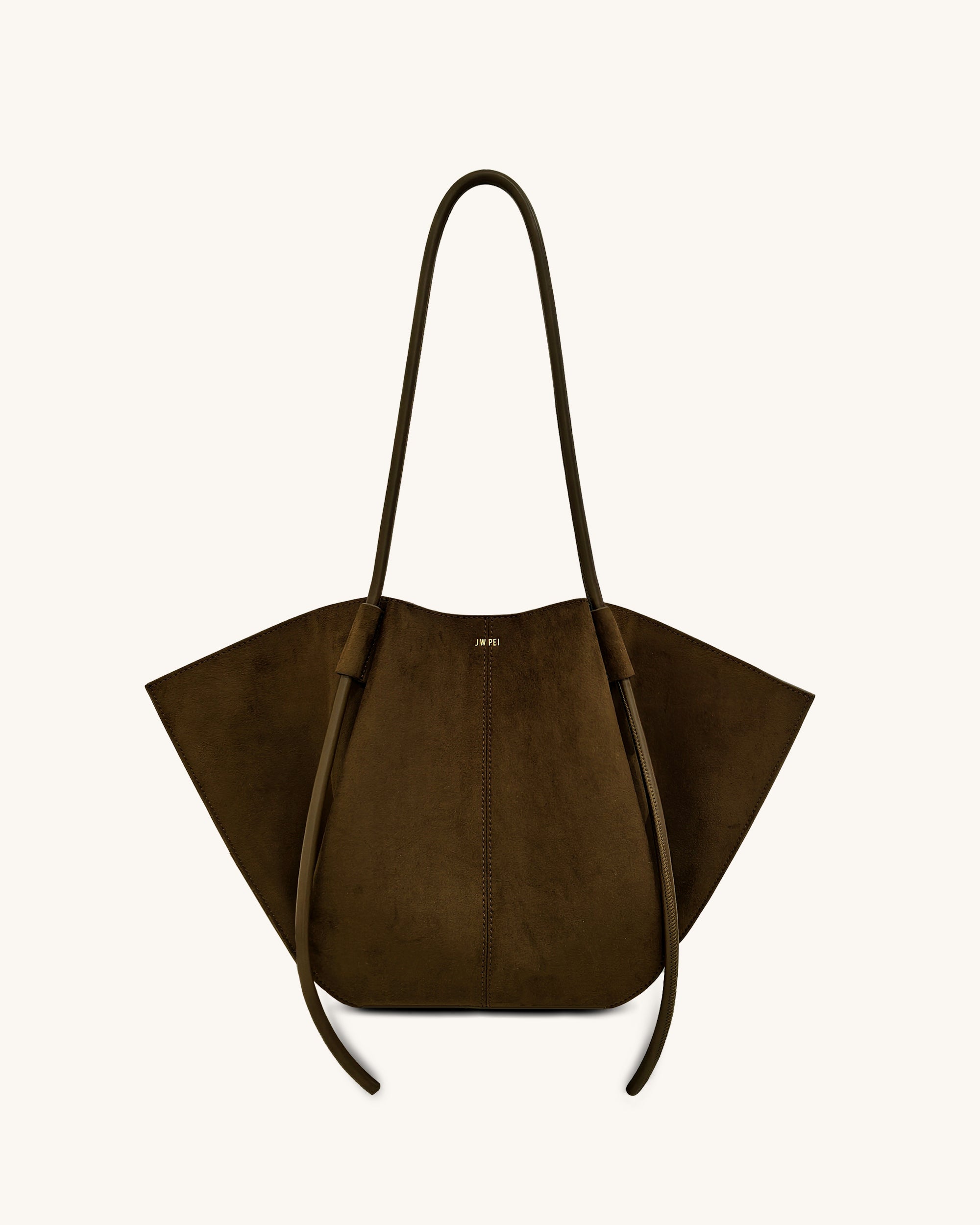 JW PEI Women's Nala Wide Tote Bag - Mocha Brown Leather-Look Tote With Gold Hardware, Spacious For Everyday Use
