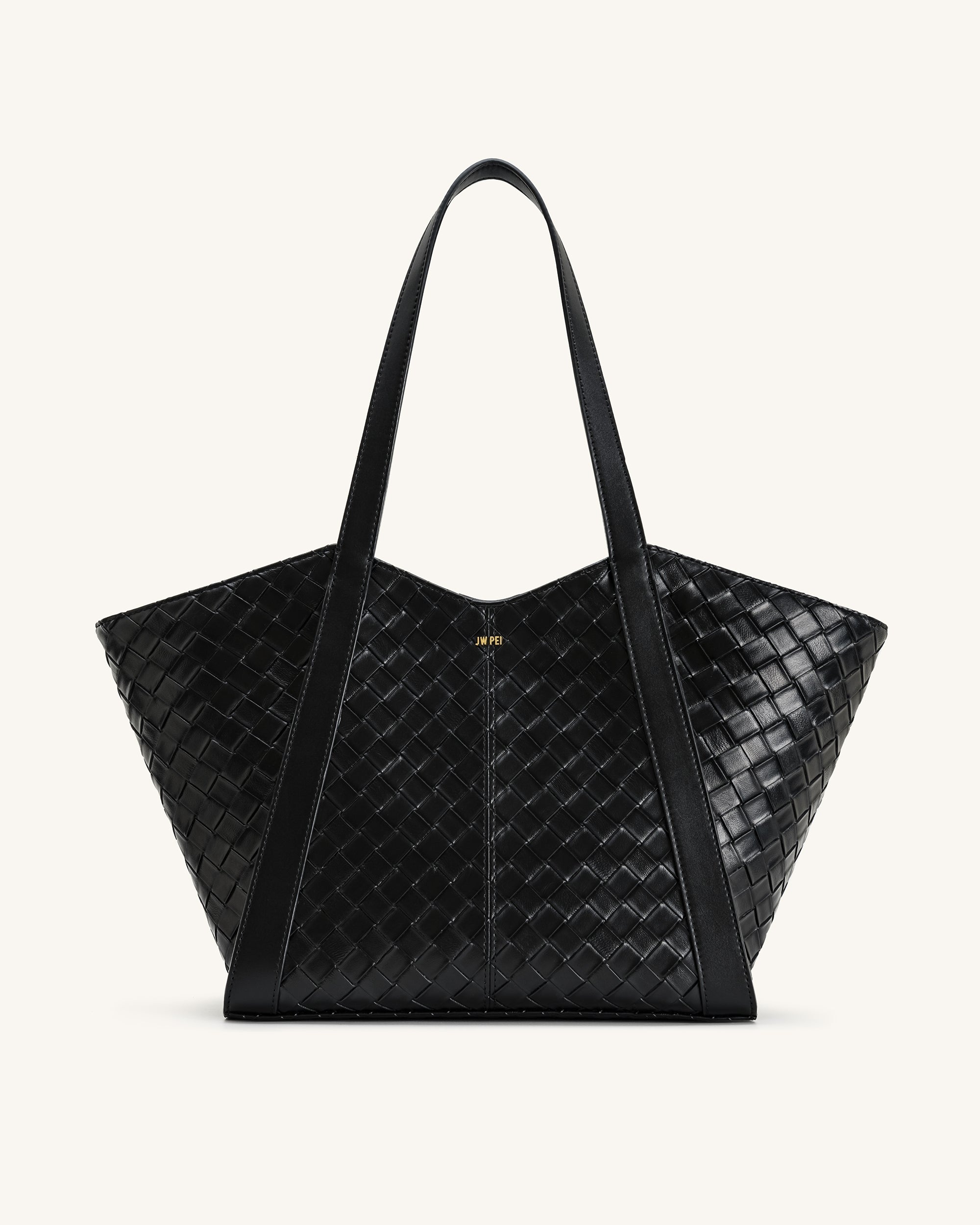 JWPEI Kianaトートバッグ　ブラック Kiana Large Capacity Weave Texture Tote Bag - Black | JW PEI