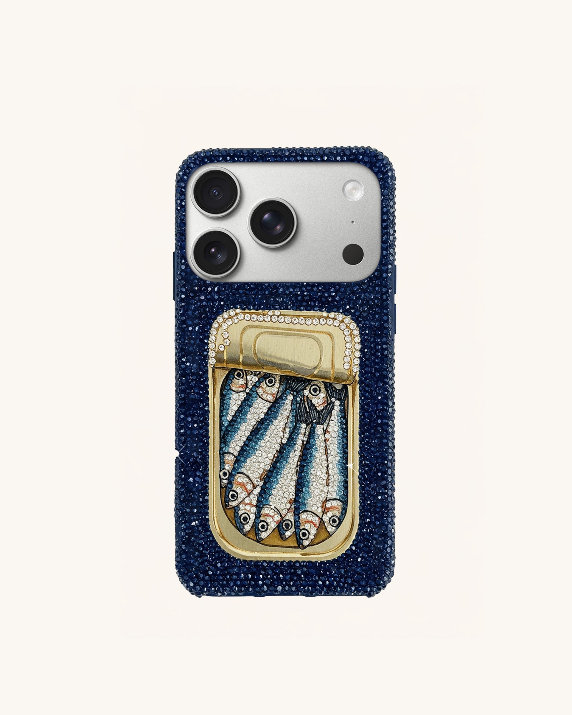 Sardine Tin Artificial Crystal Phone Case - Blue Sardine Tin Artificial Crystal Phone Case - Blue