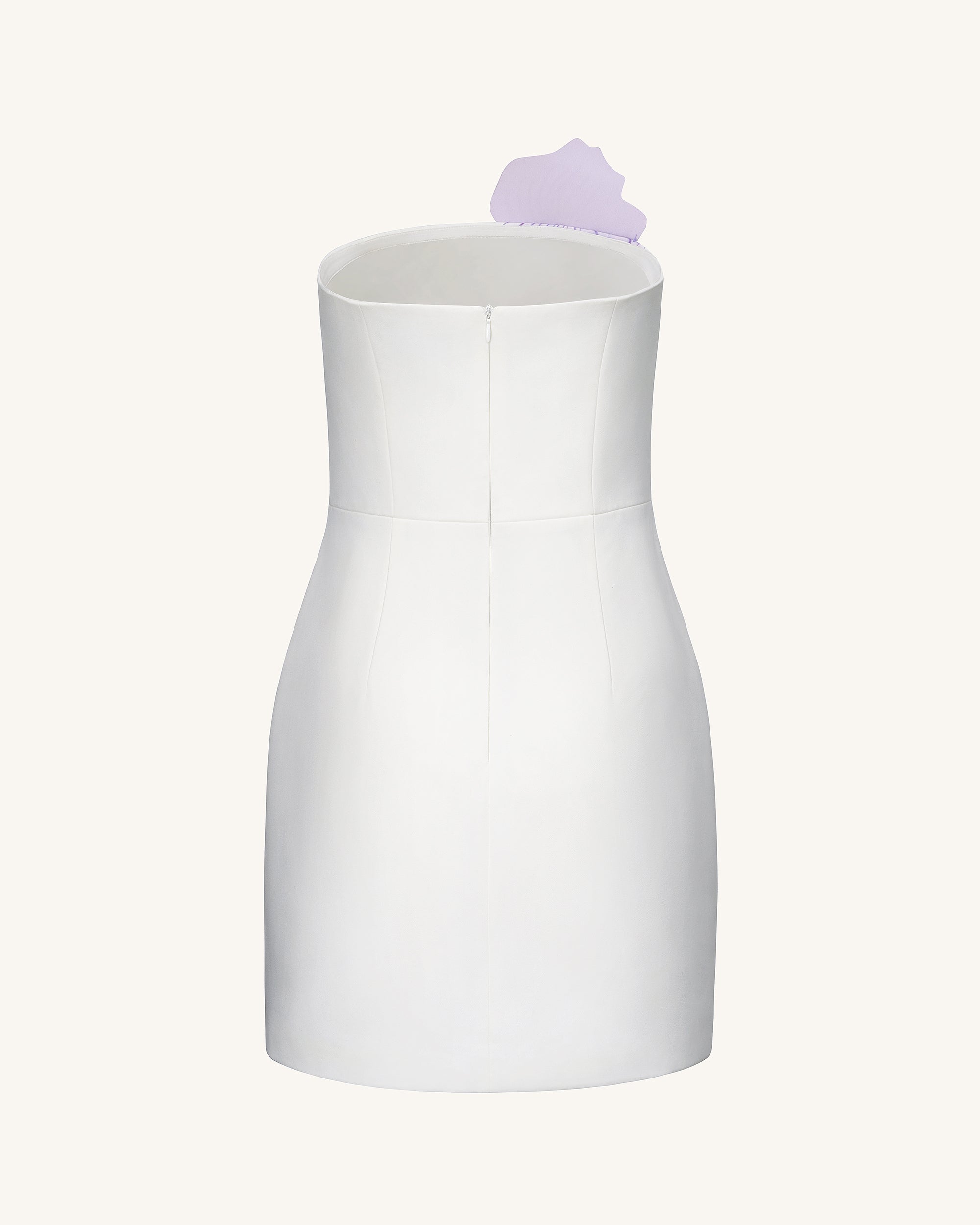 Slipper Orchid Appliqué Mini Dress - White