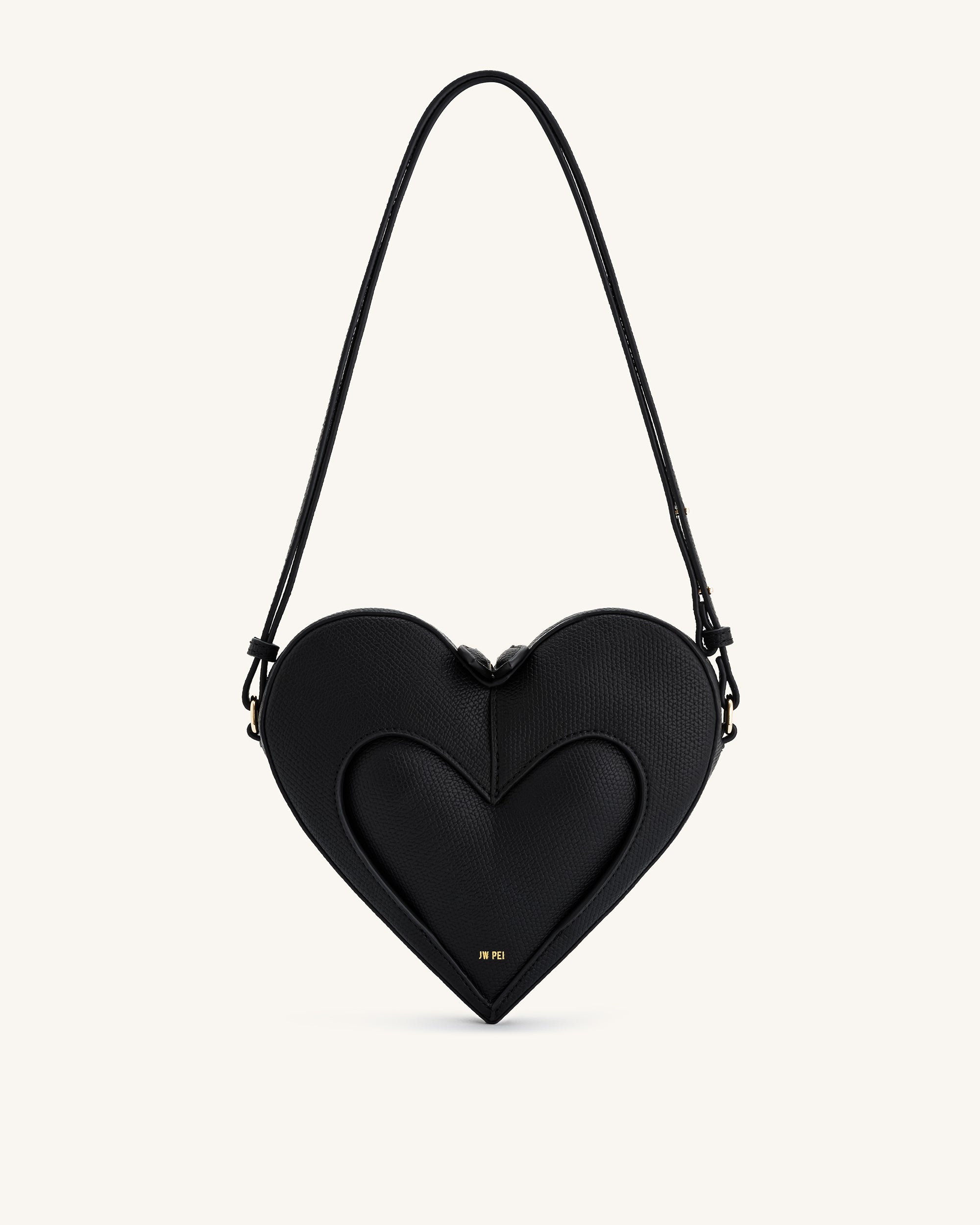 Francisca Heart Shaped Crossbody Bag Black1