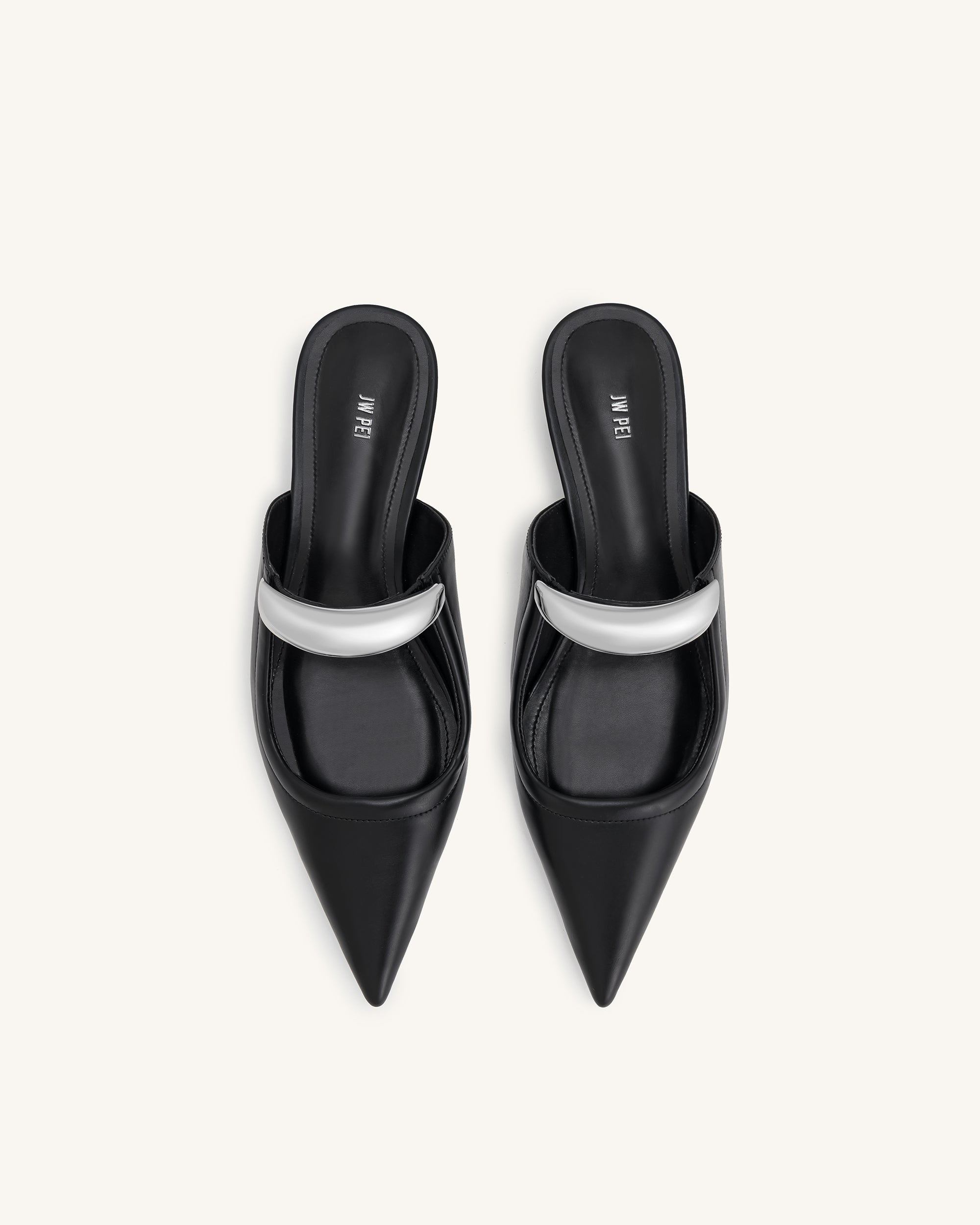 Helena Pierced Mules - Black