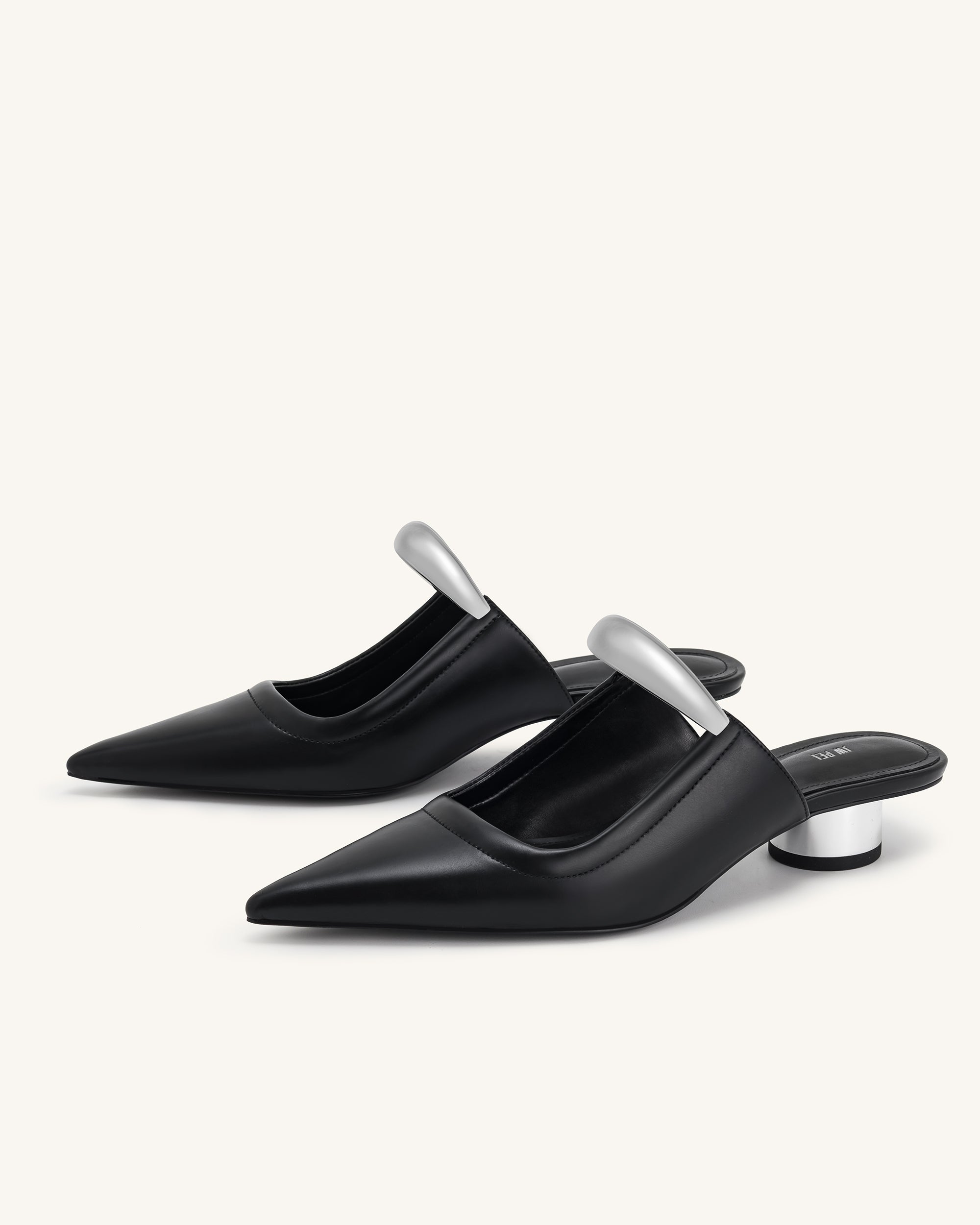 Helena Pierced Mules - Black
