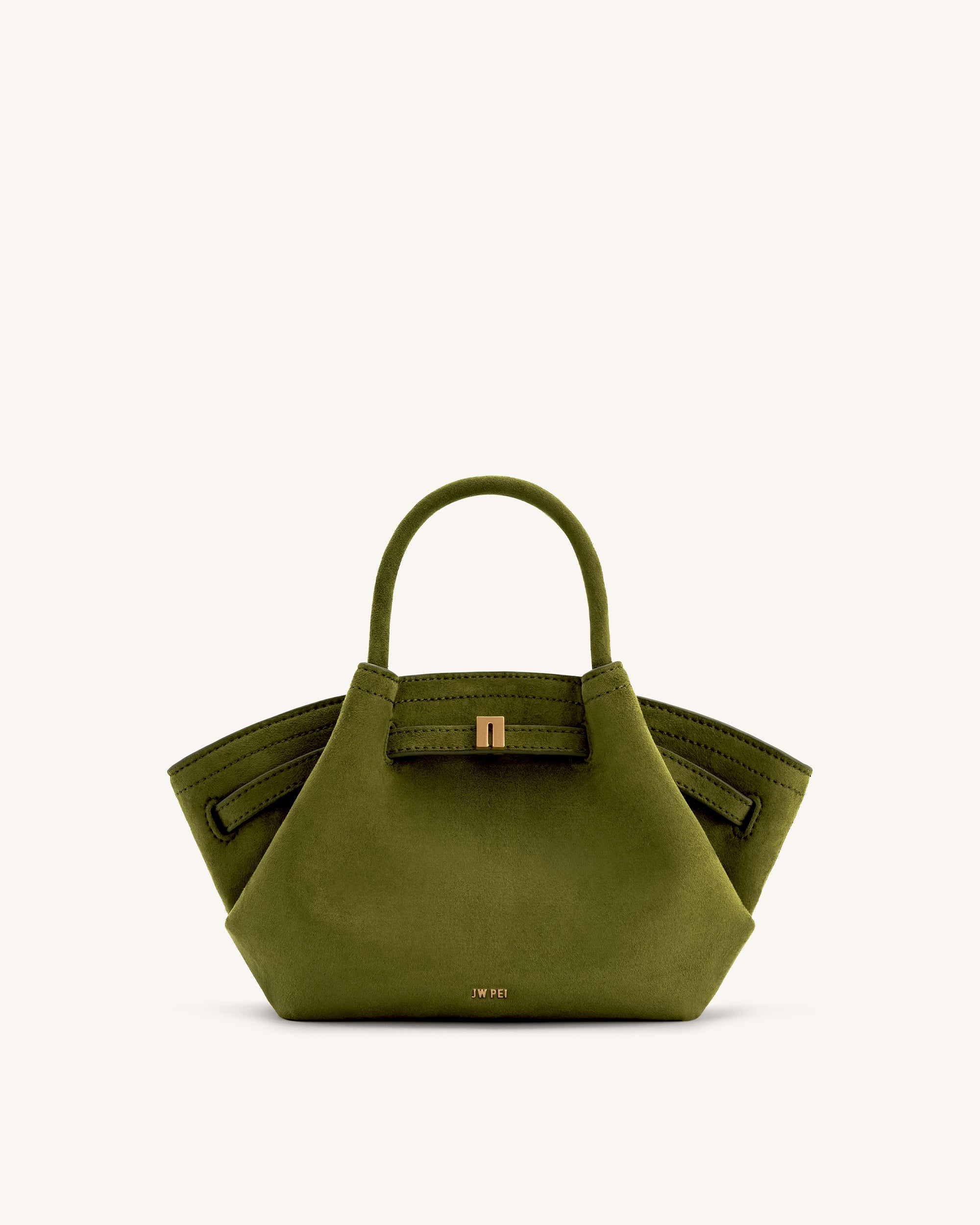 jw pei mini backpack Hana Mini Faux Suede Tote Bag - Dark Olive Online Shopping