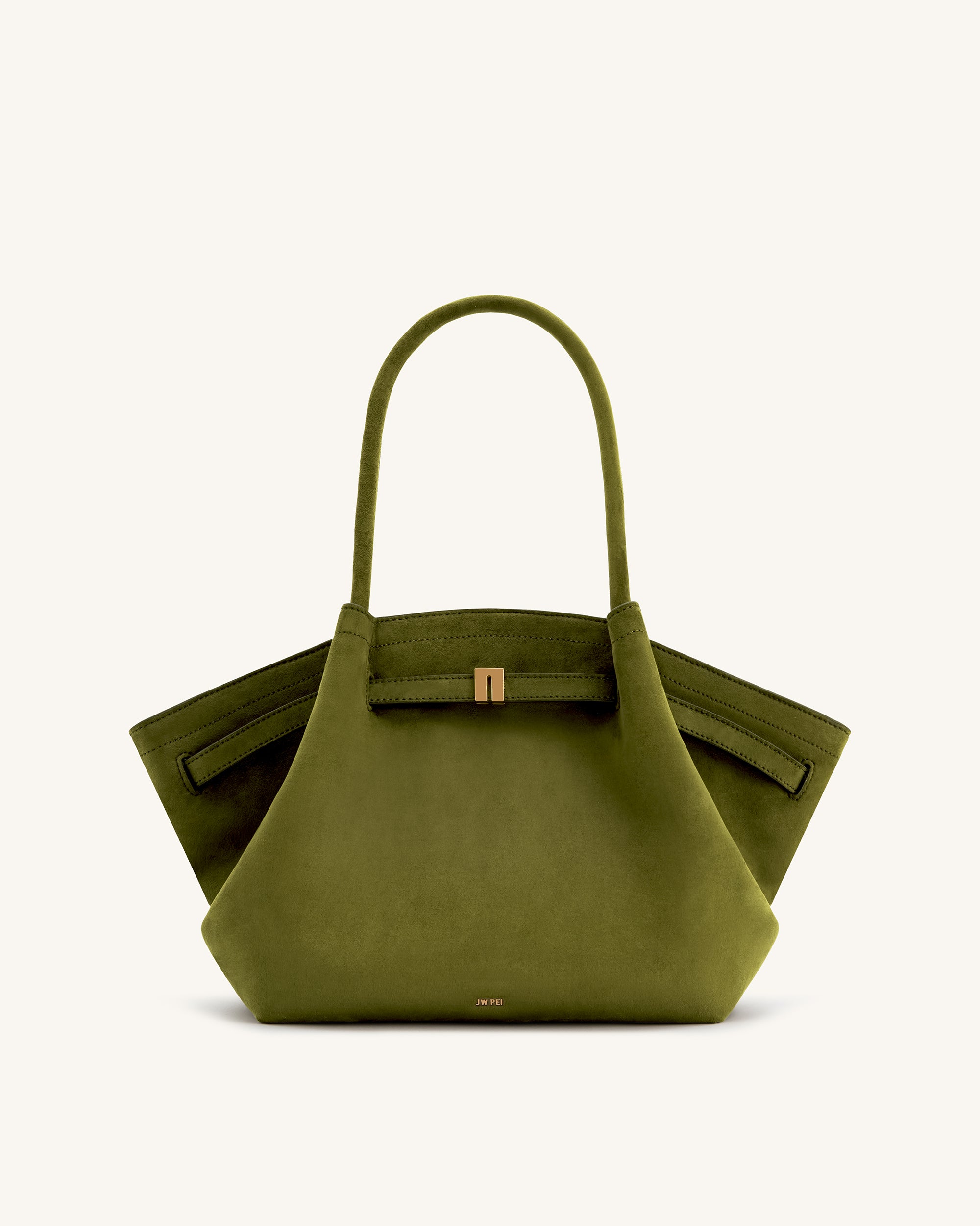 Large Tote Bag Green Faux Suede Women bag JW PEI Hana