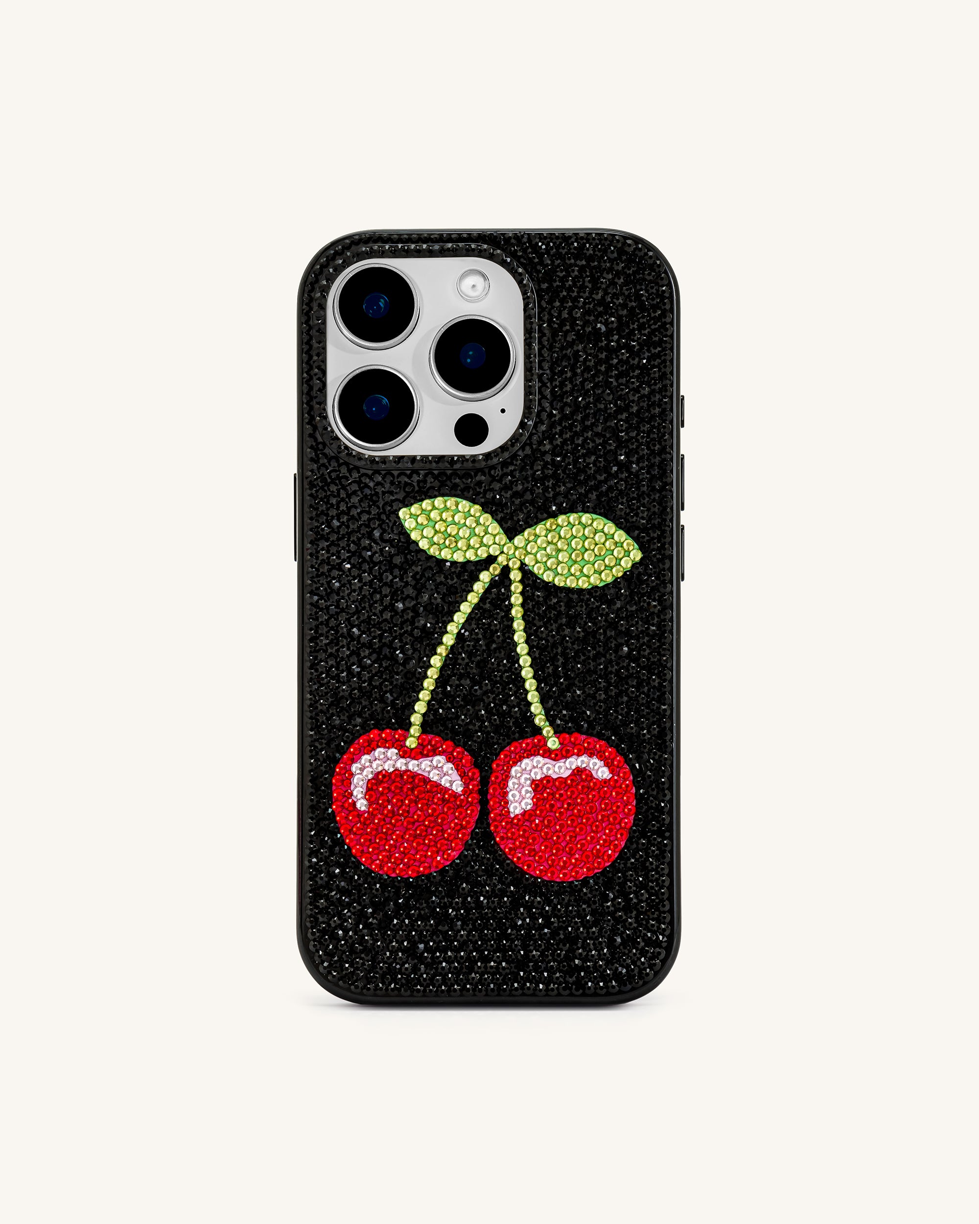 Cherry Phone Case - Multicolor Black iPhone 16 Pro Max Cherry Phone Case - Multicolor Black iPhone 16 Pro Max