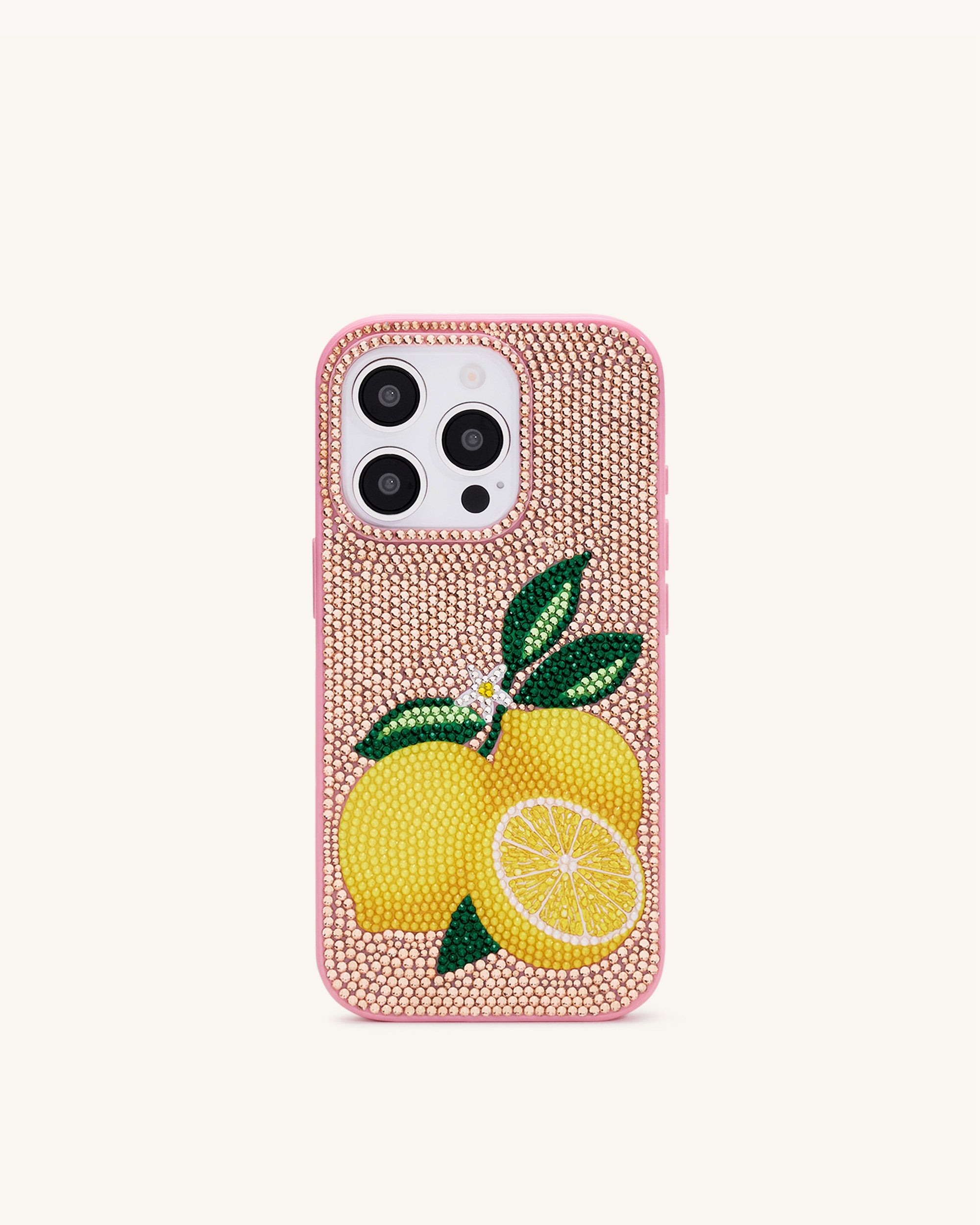 Lemon Artificial Crystal Phone Case - Pink | JW PEI