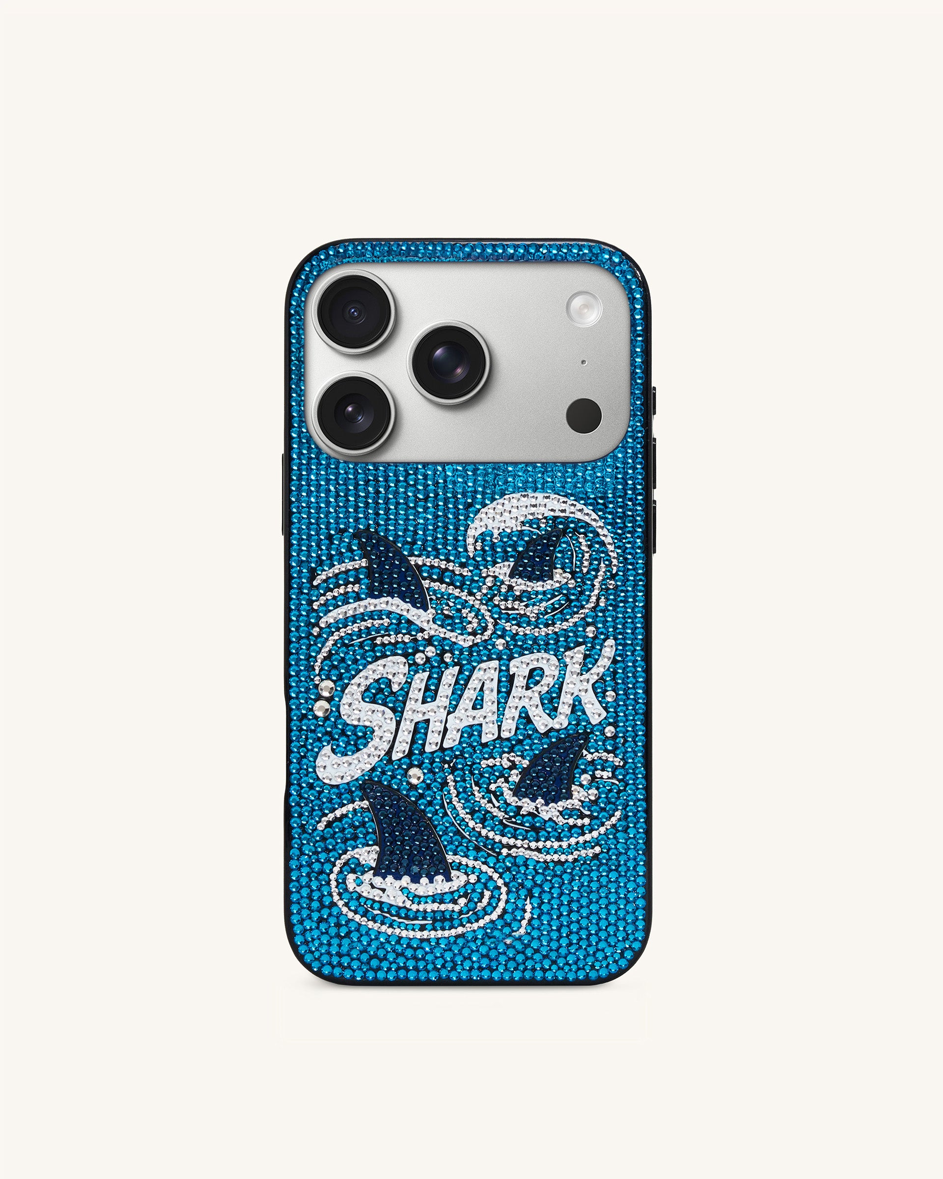 Shark Blue Artificial Crystal Phone Case Shark Blue Artificial Crystal Phone Case