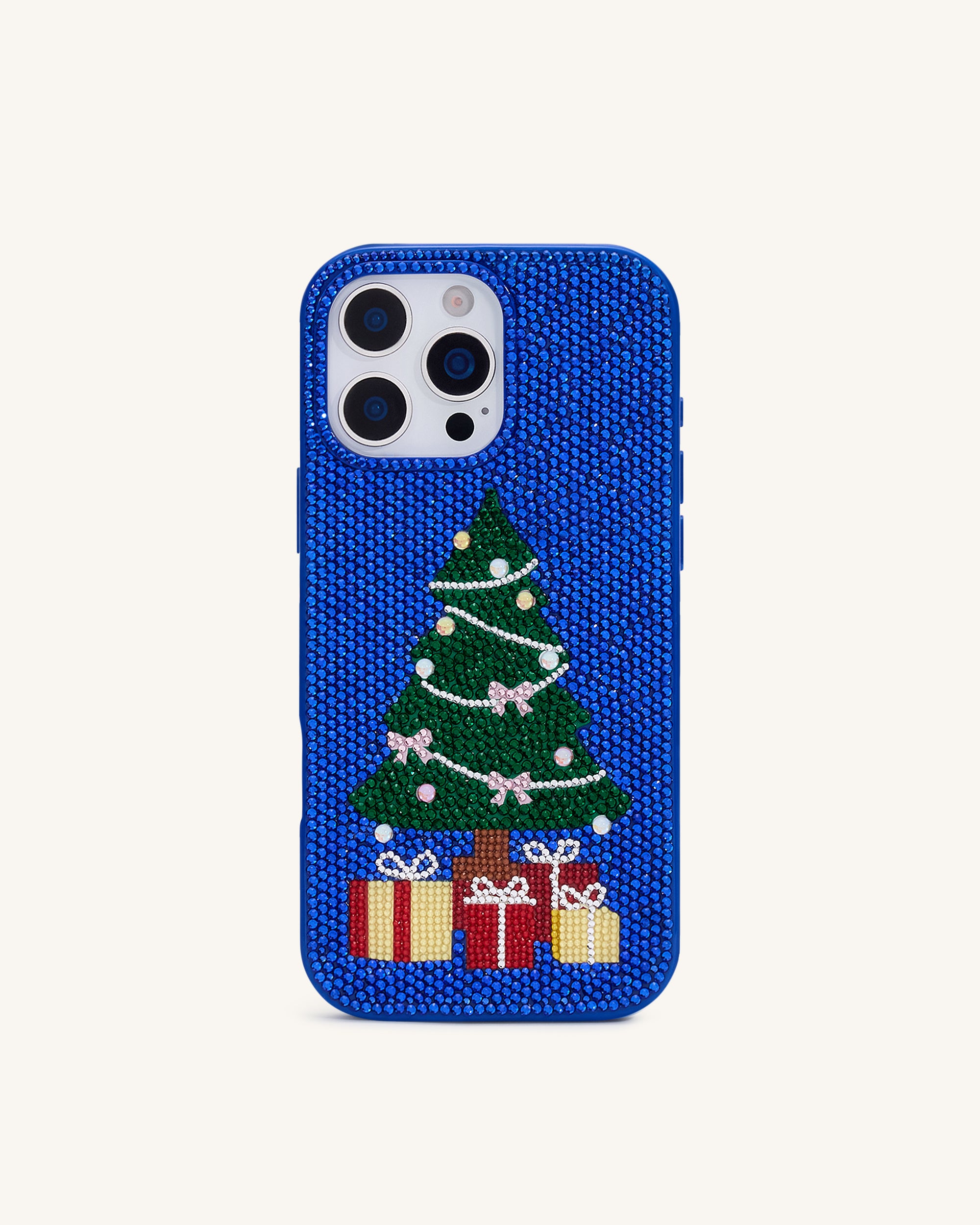 Christmas Tree Bling Phone Case - Cobalt Blue Christmas Tree Bling Phone Case - Cobalt Blue