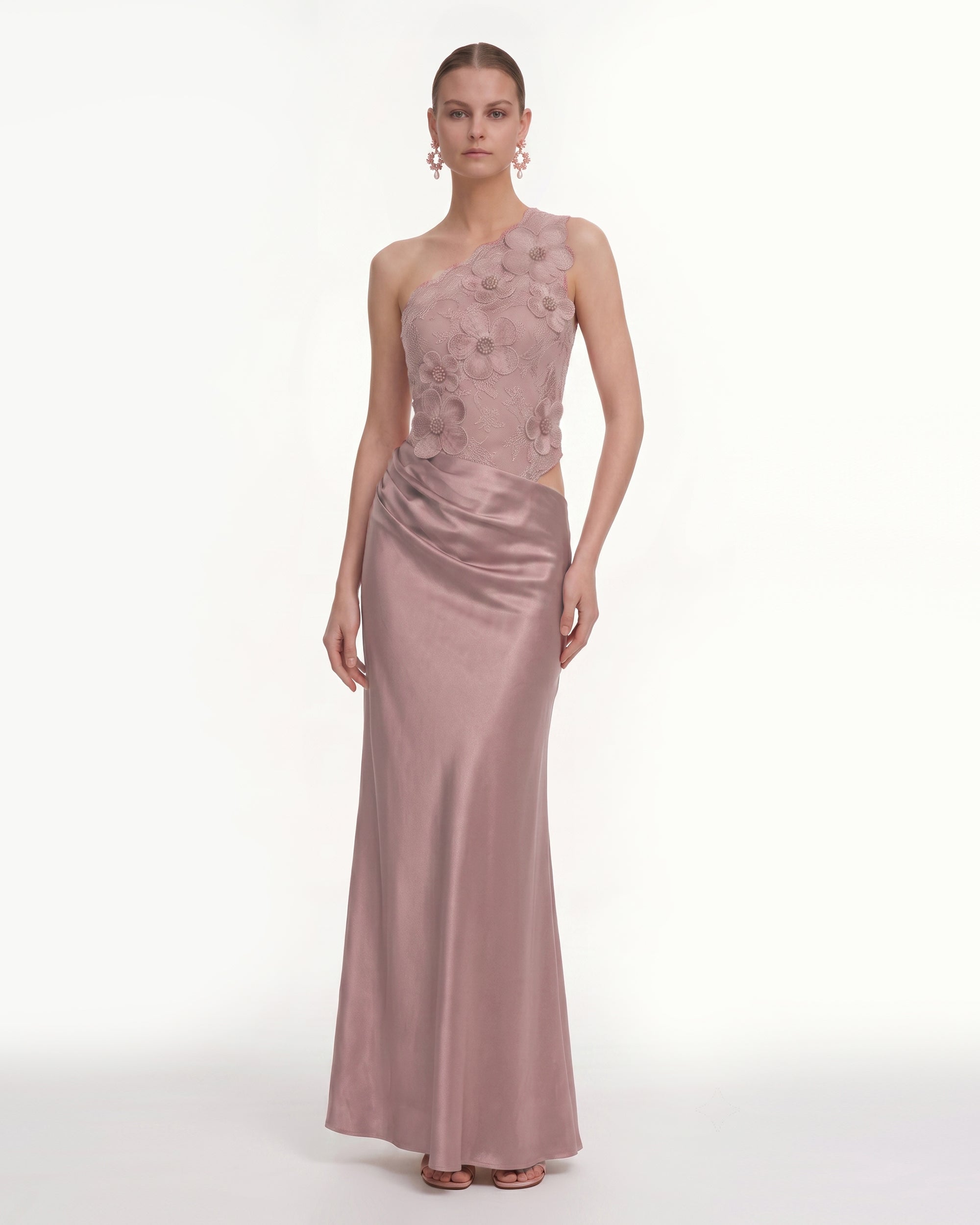 dusty rose satin dress Desert Bridesmaid Shiny Size Small sunset garden weddings Petal and Pup Women's Betina