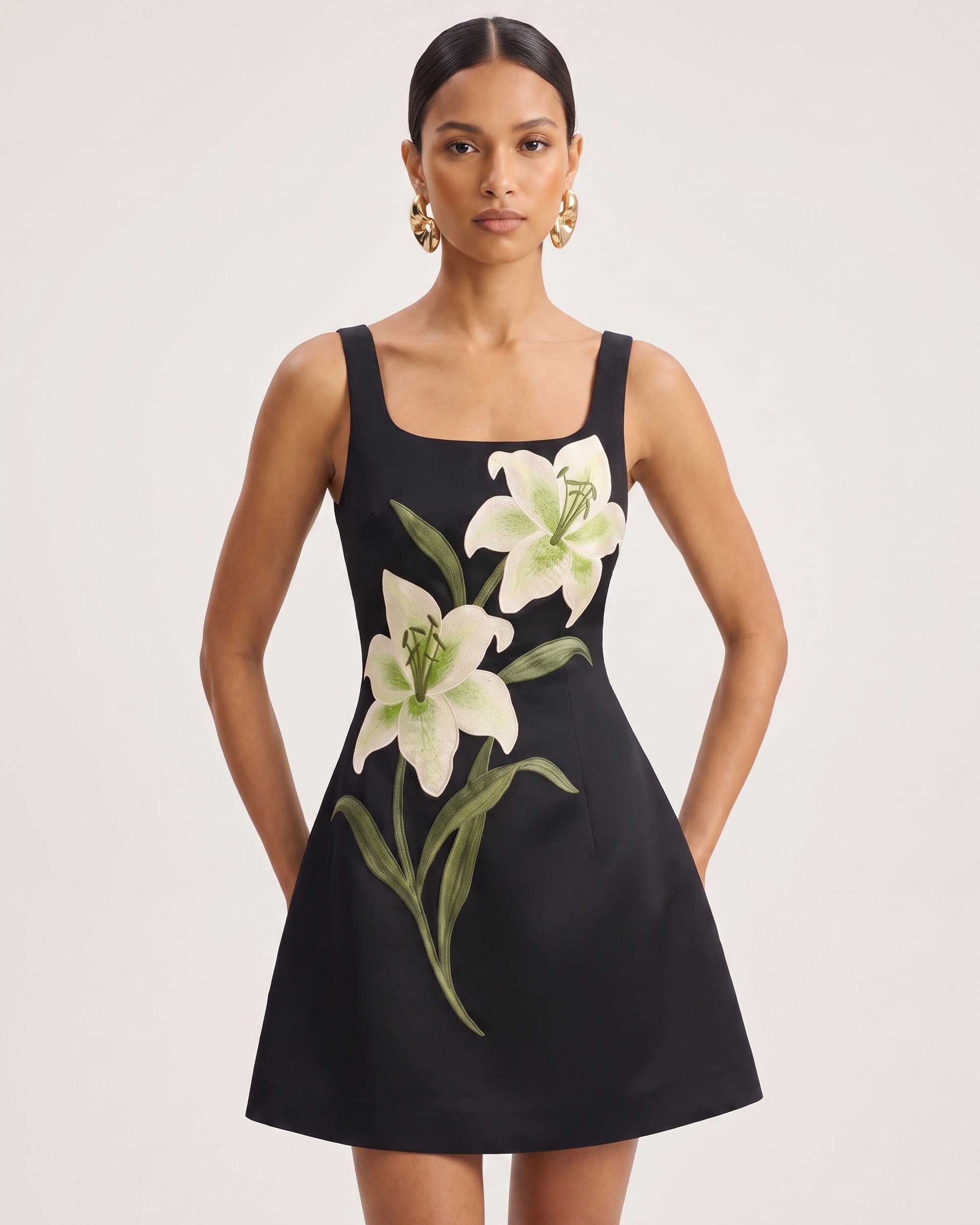 a line mini dress sleeveless Lily Floral Print A-Line Size:UK 10 A wardrobe essential that Blushing Pink Sparkling A-Line Wedding Dress