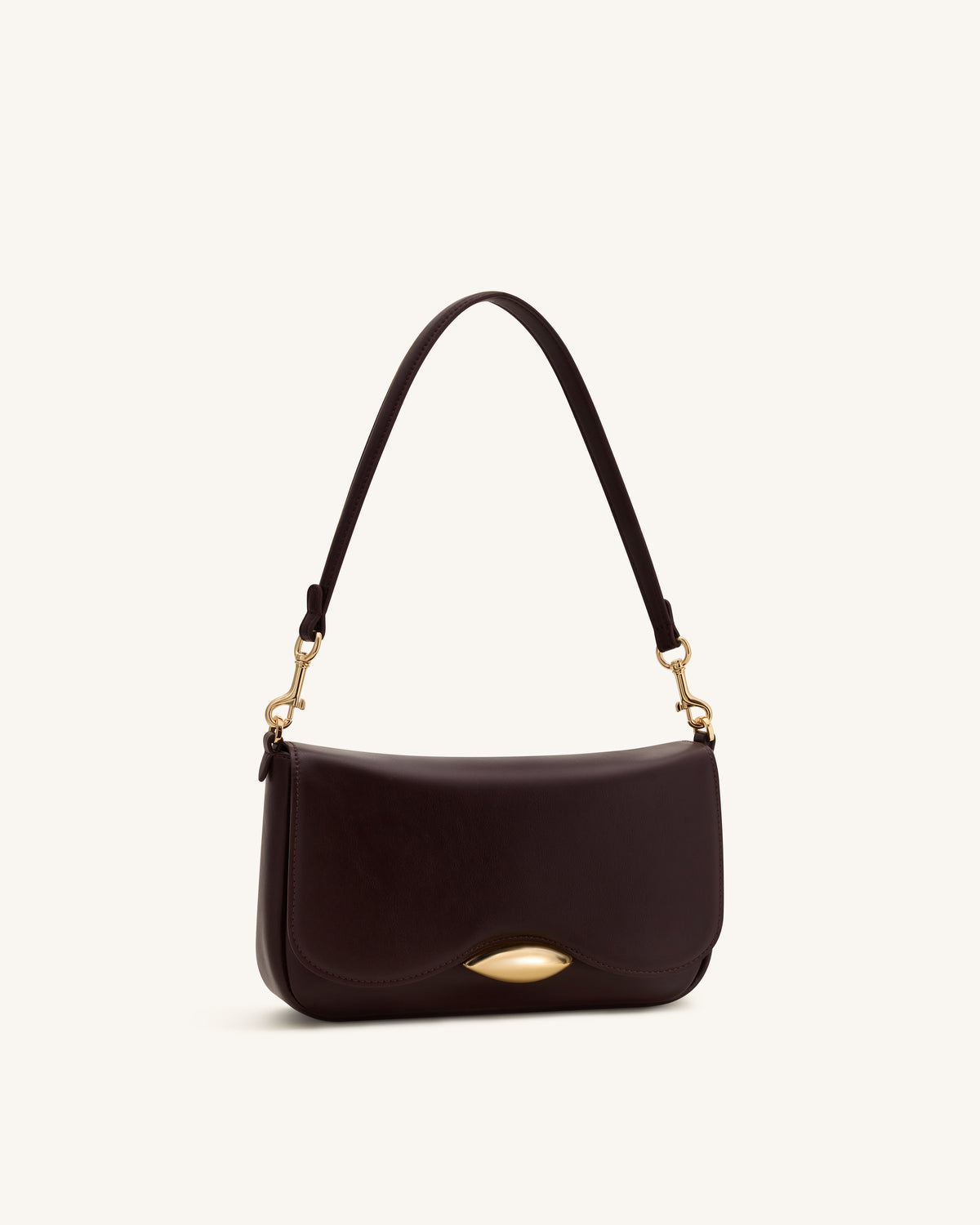 Sofia Classic Flap Shoulder Bag - Dark Brown