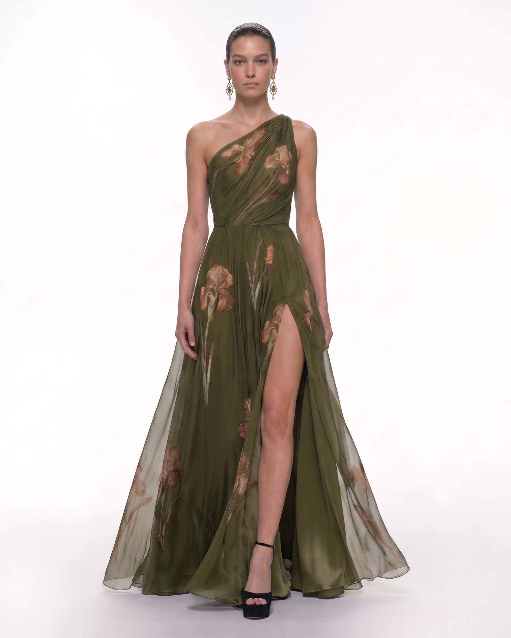 Floral One Shoulder Maxi Dress