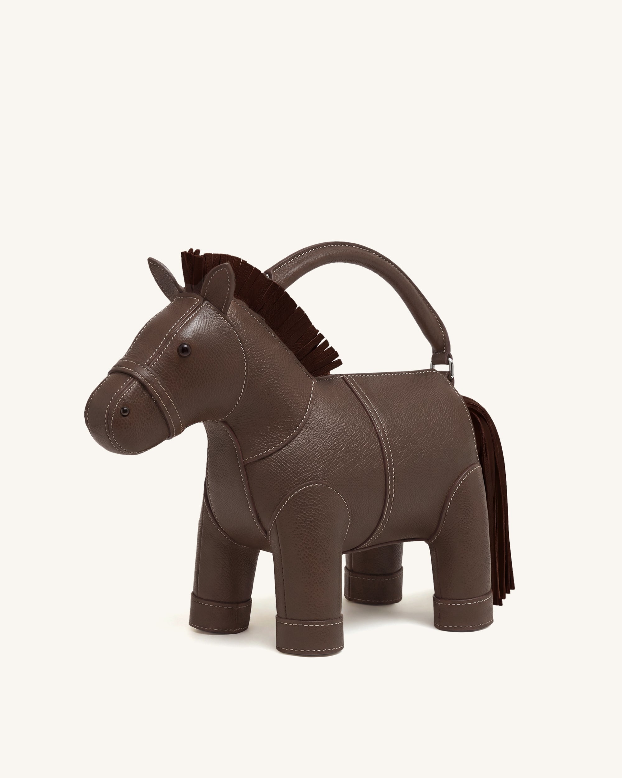 バッグ house on the hill Parent Bag Brown Horse Harper Horse Top Handle Bag - Dark Brown | JW PEI