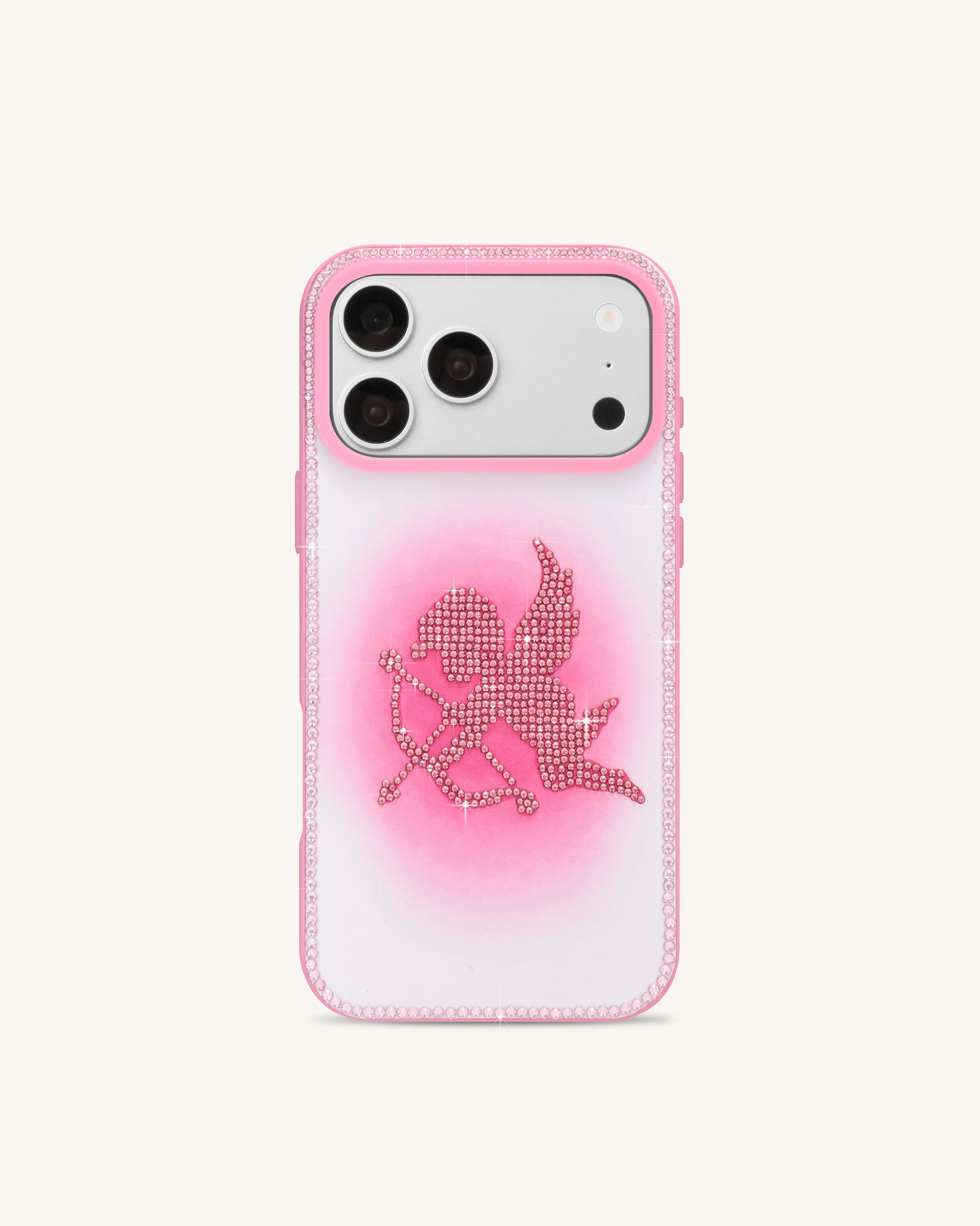 Rhinestone Angel Phone Case - Pink