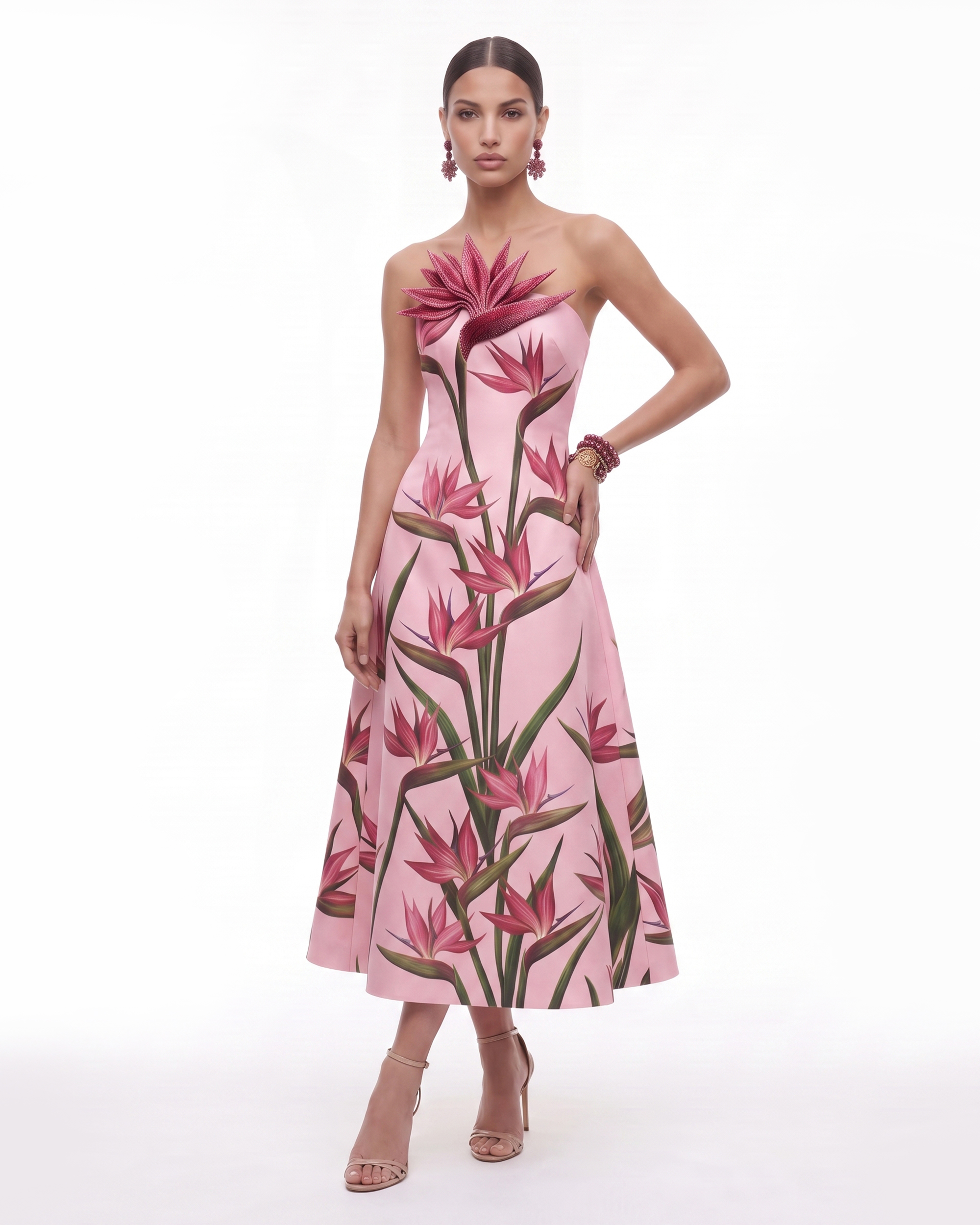 orchid paradise cocktail midi wrap dress product info and reviews Bird of Appliqué Strapless A-Line - Pink Size:UK XS (Buy Now) Plunger Size Large Skinny Summer Sexy PU