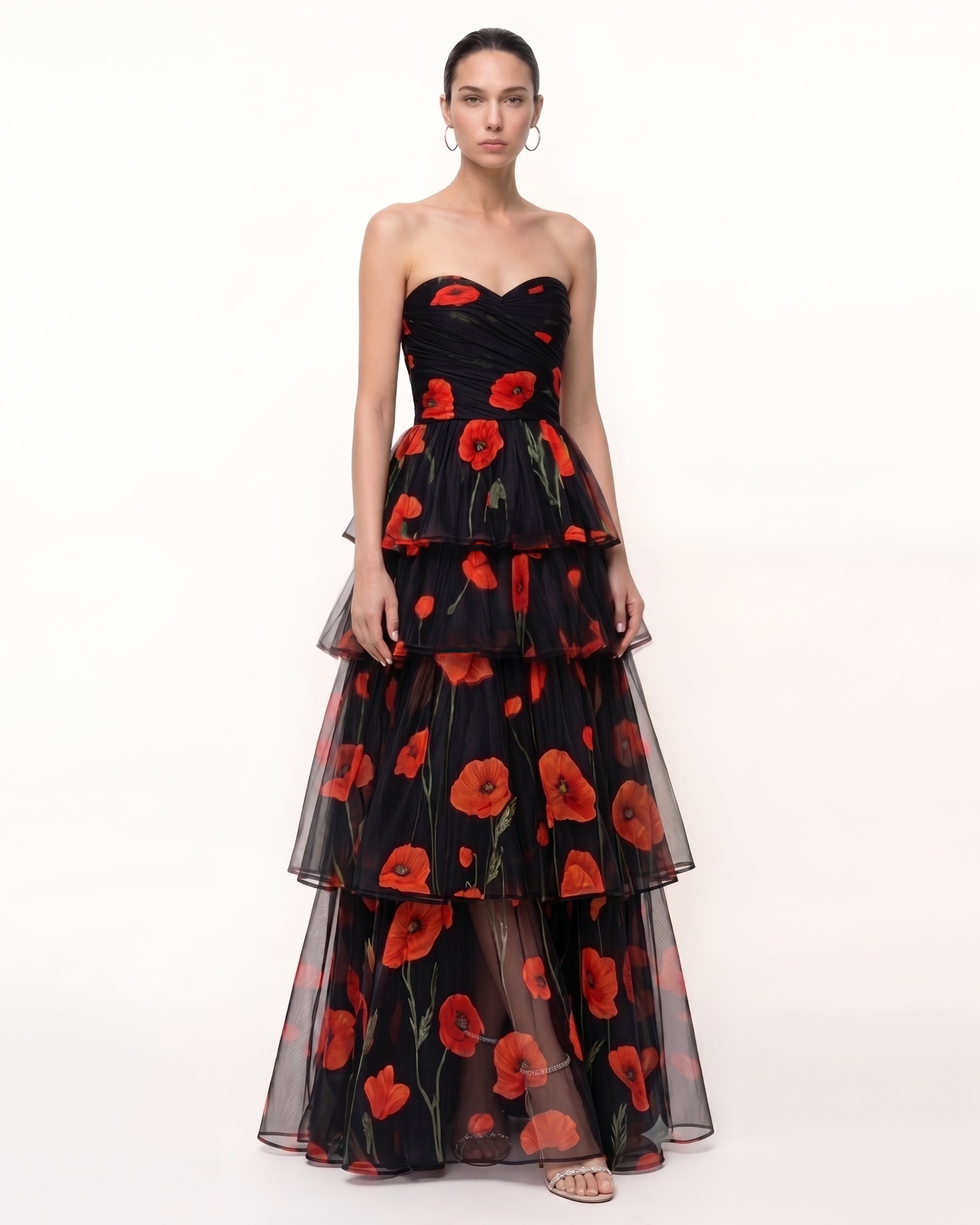 tiered tulle maxi dress Printed Corn Poppy Strapless - Black 4 Baby & Kids Clothing this dress ensures you High Neck Wedding Dress Pay With:425 Qs (Silkroll Fee: $10.63)