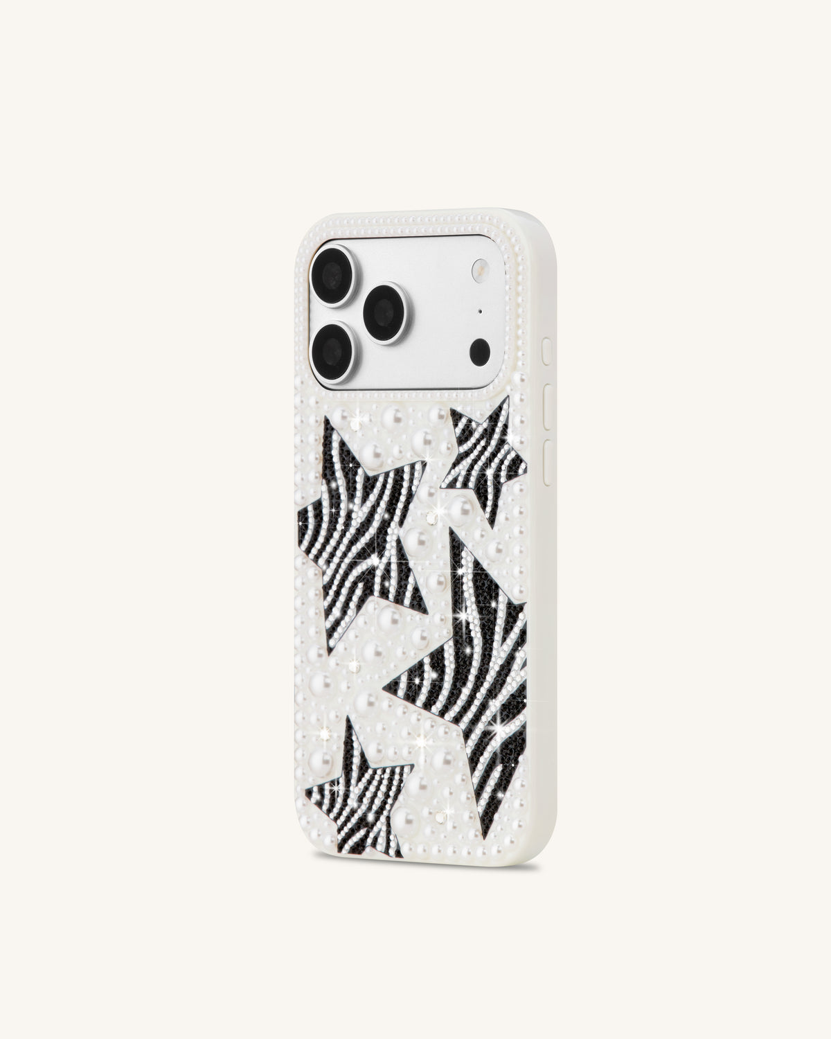 Zebra Star Pearl Phone Case - White
