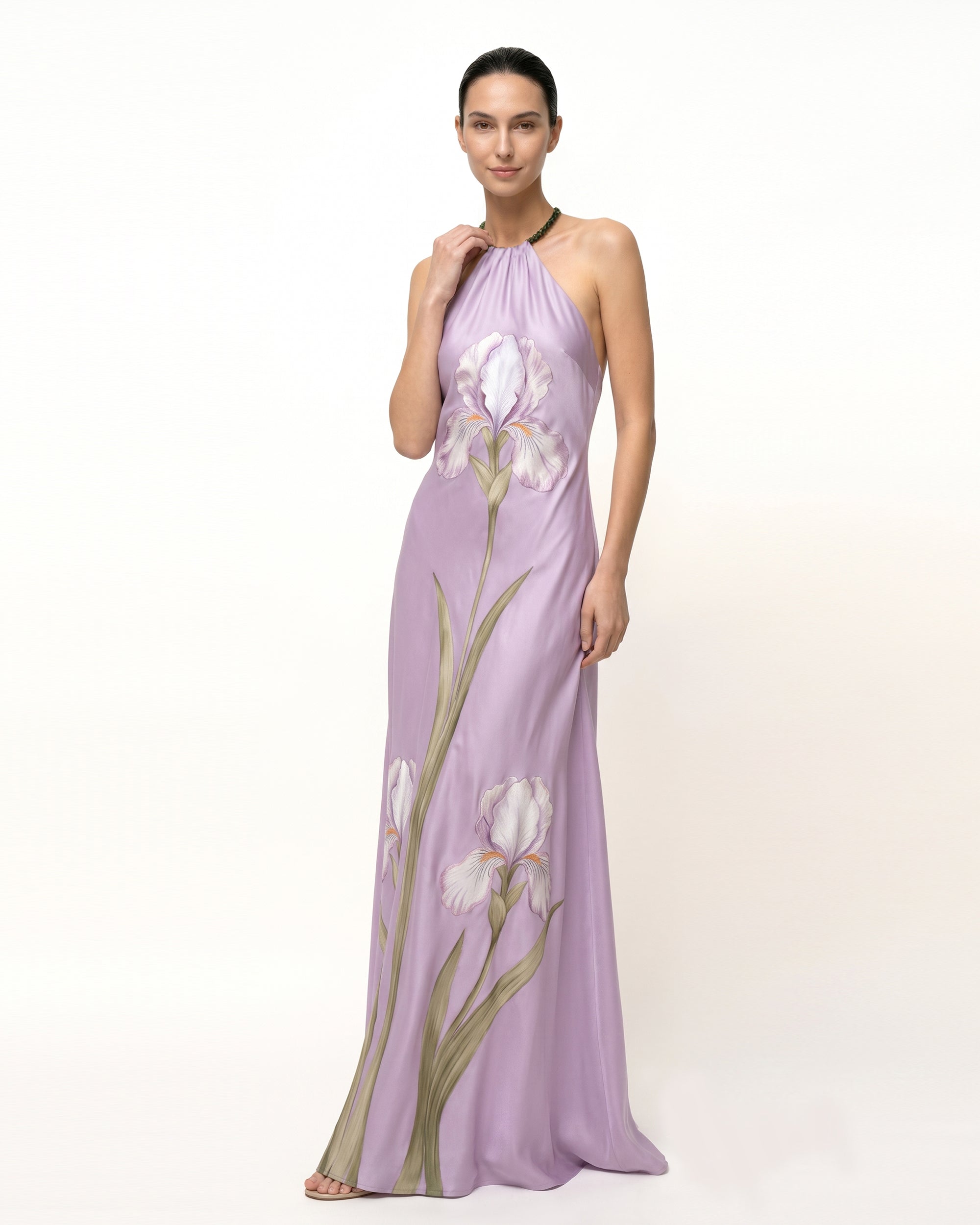 floral print halter dress Hot Pink Midi - Tiered Midi Dress - Neck Midi Dress Featuring a flattering halter neckline and flowing A Adrianna by Adrianna Papell Halter