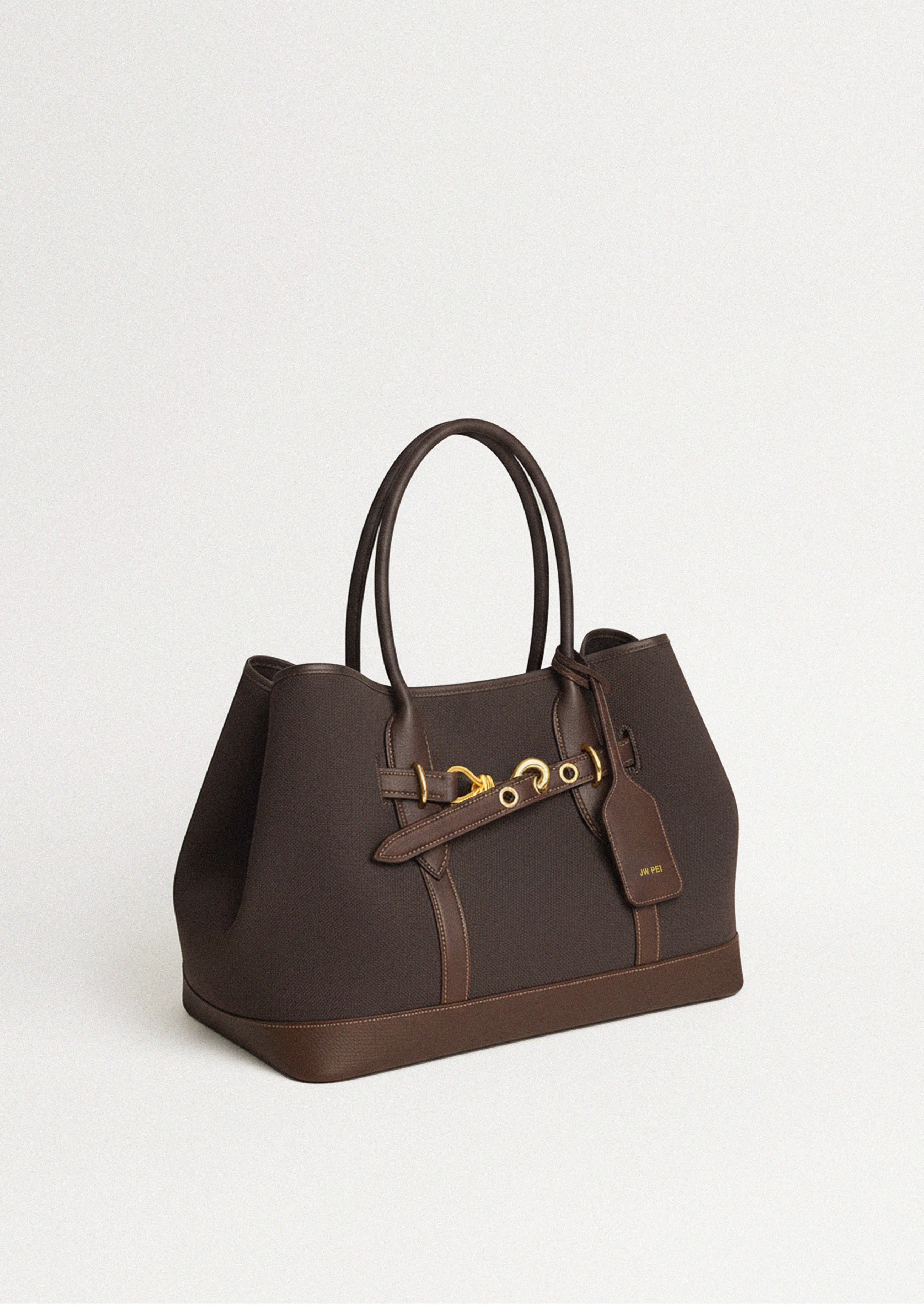 Ava Structured Tote Bag - Brown