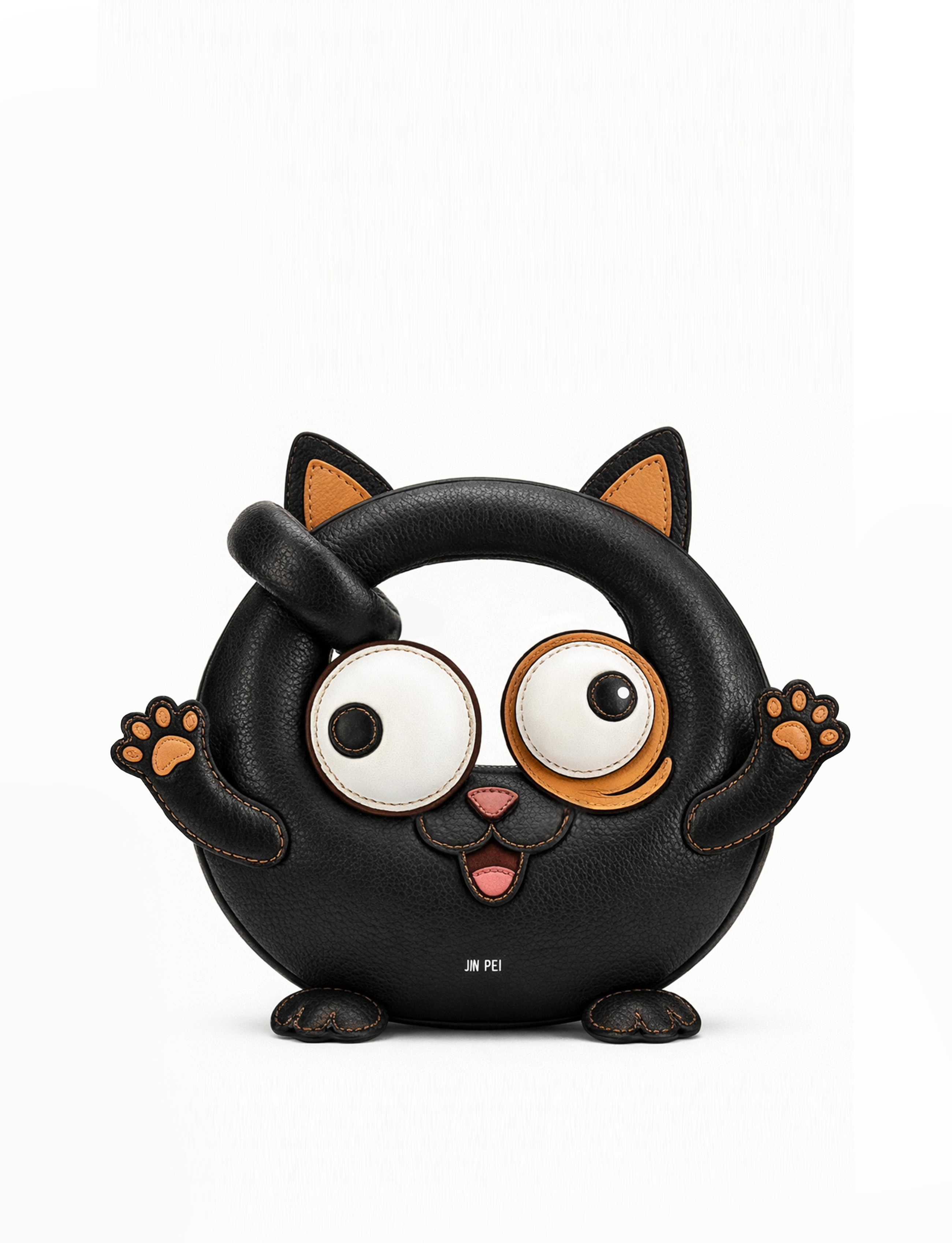 Abacus Playful Cat Mini Top Handle Bag - Black