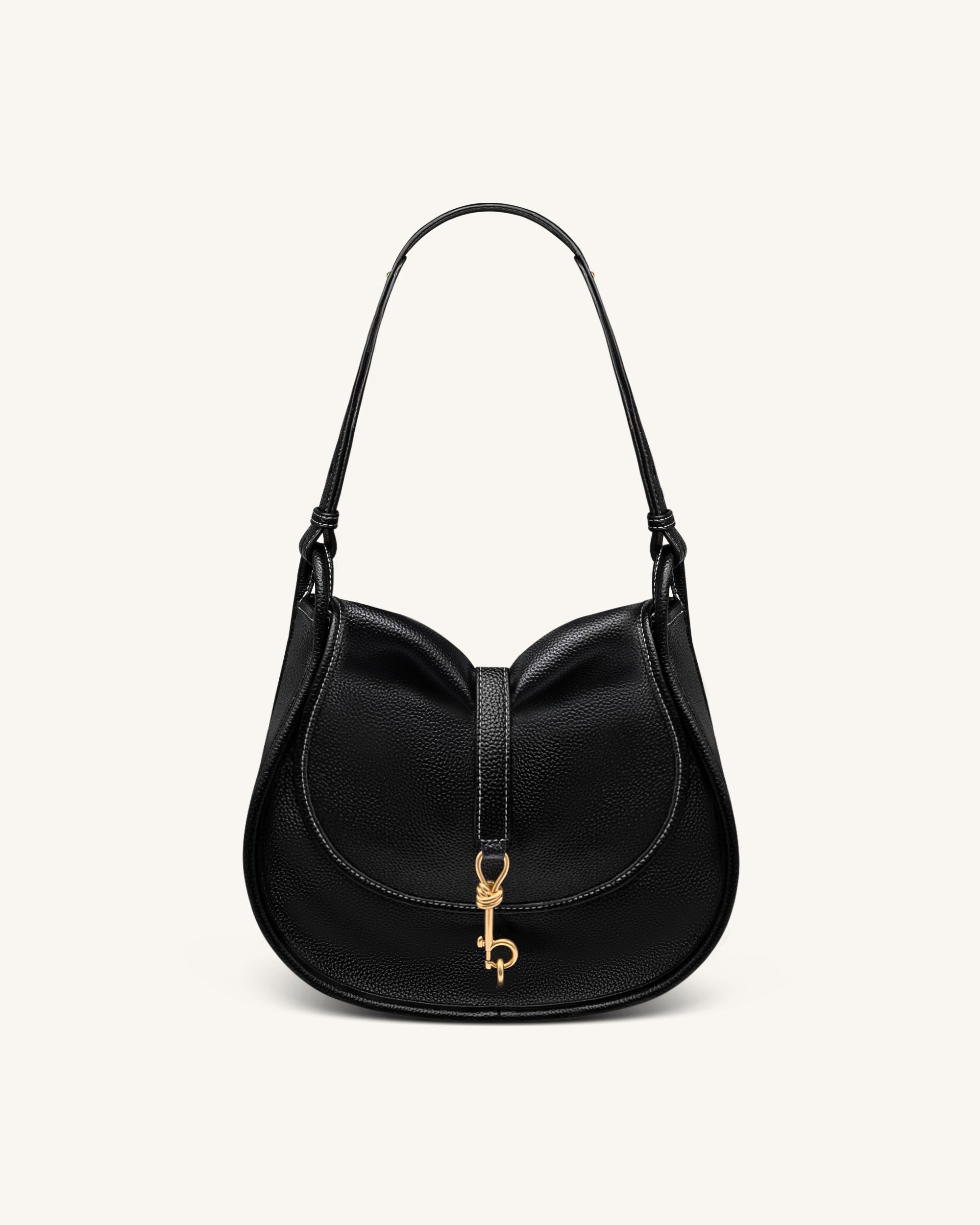 Arla Small Hobo Bag - Black Pebbled | JW PEI