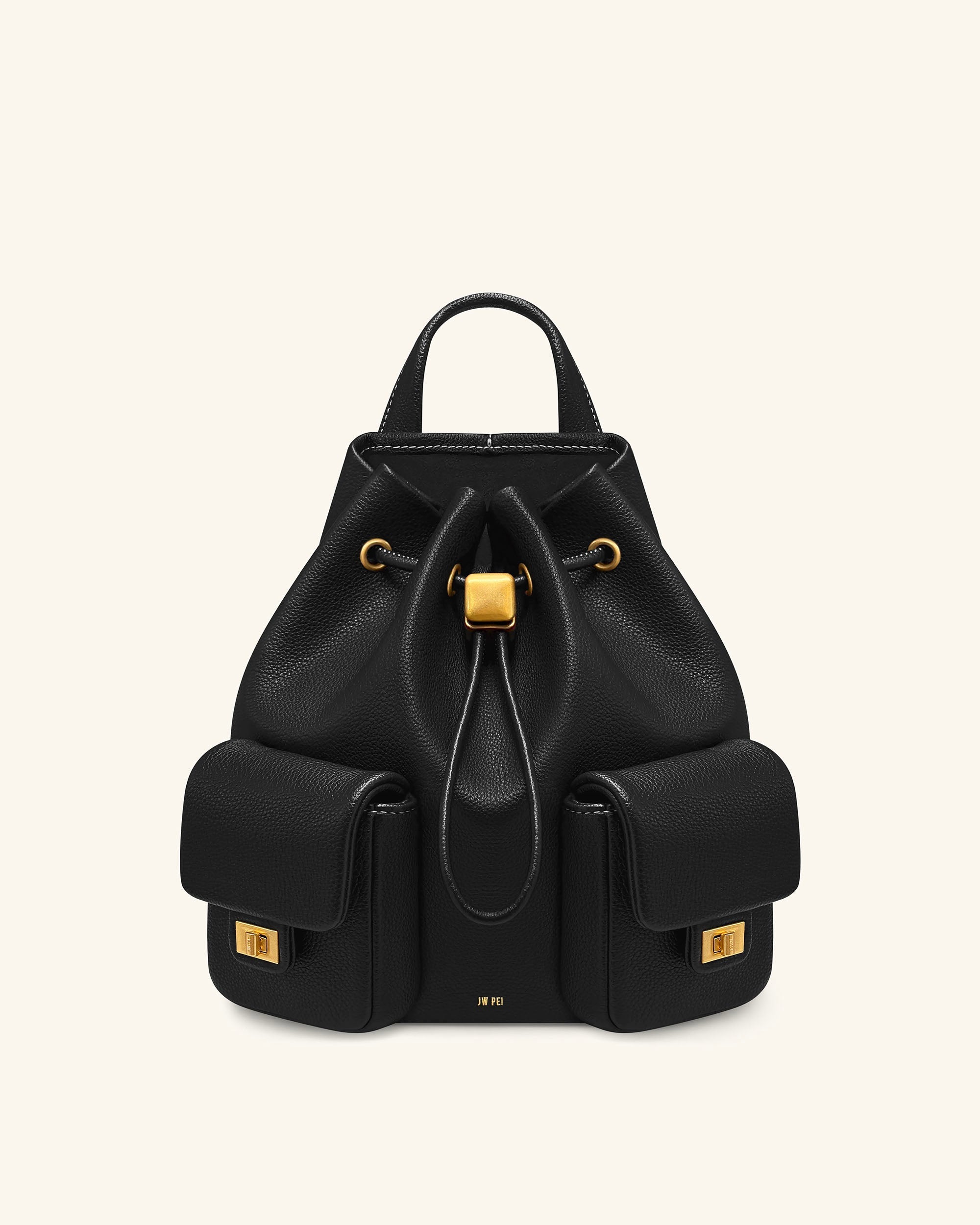 Avery Pebbled Drawstring Utility Backpack – Black | JW PEI