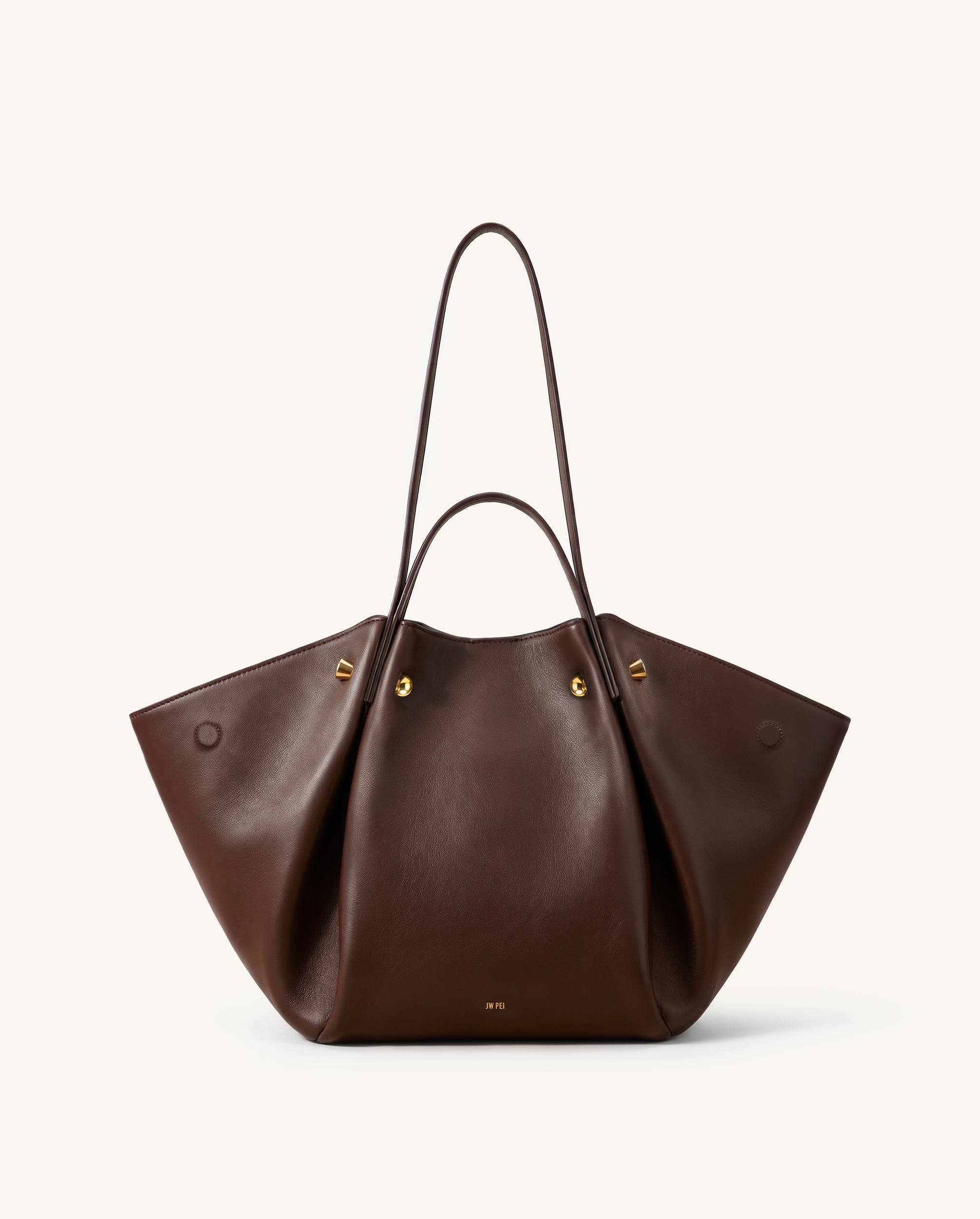 Naomi Double Handle Tote Bag - Chocolate Brown