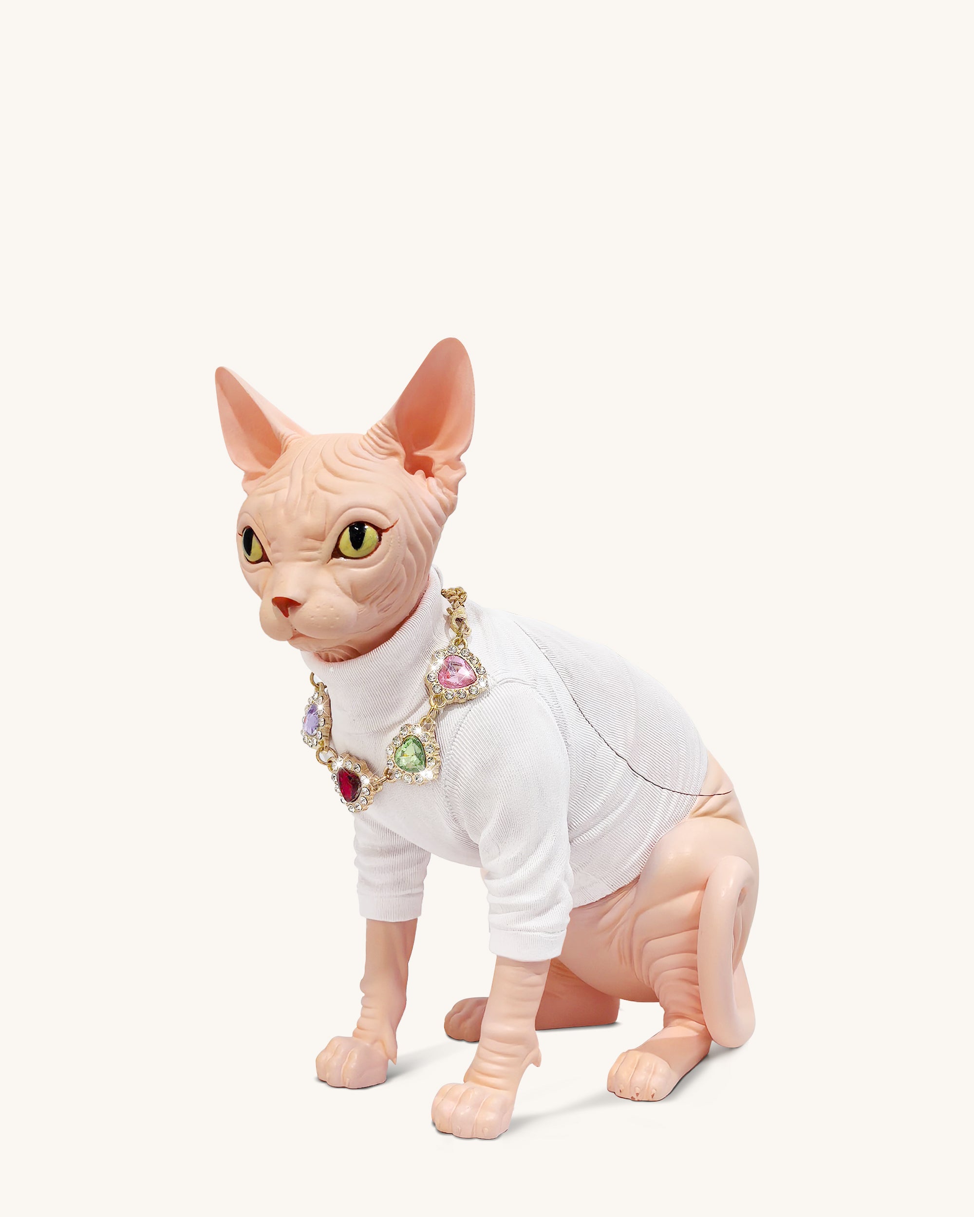 Sadie Gem Necklace Cat Clutch - White | JW PEI