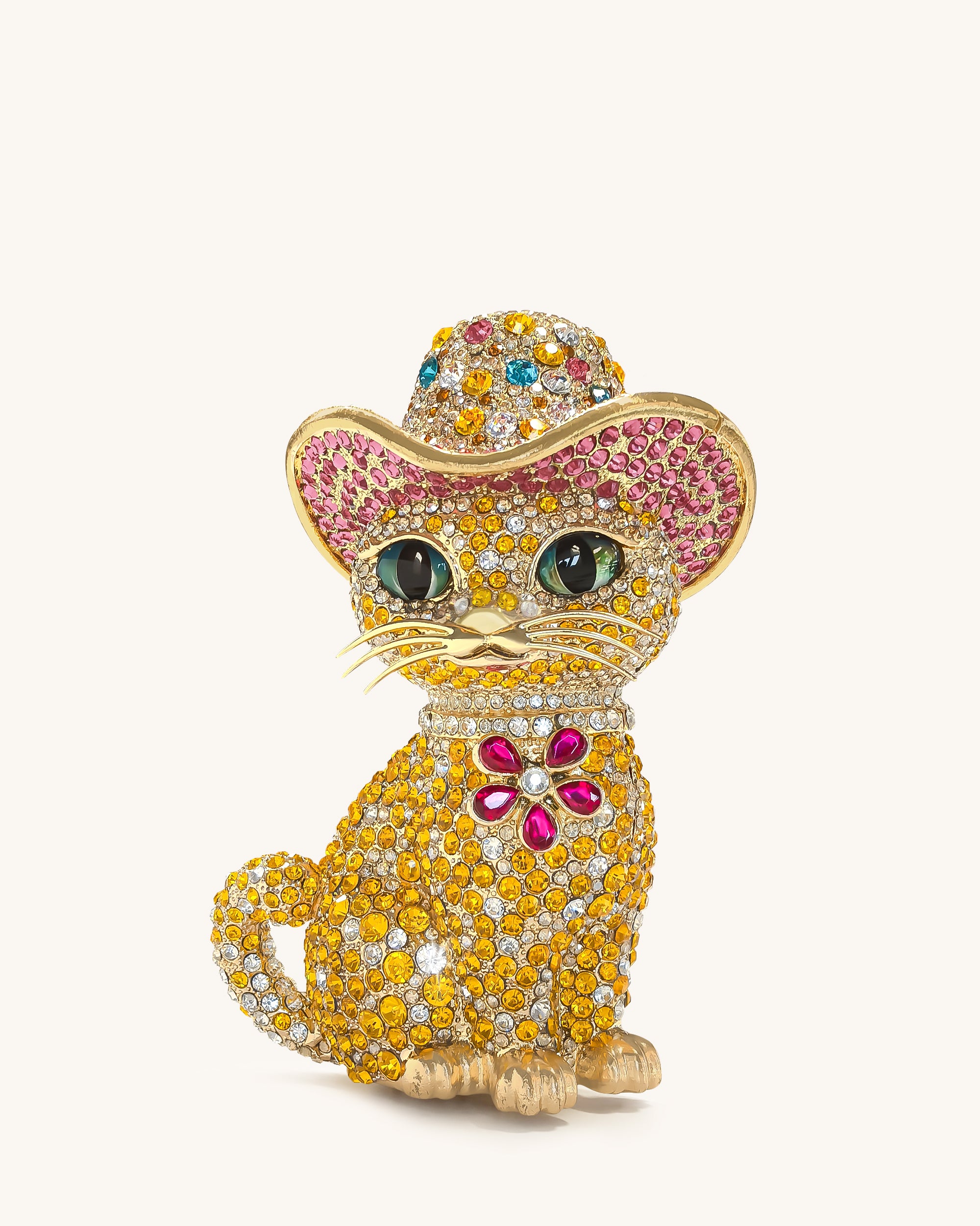 Glamorous Cat Clutch - Multicolor Gold | JW PEI