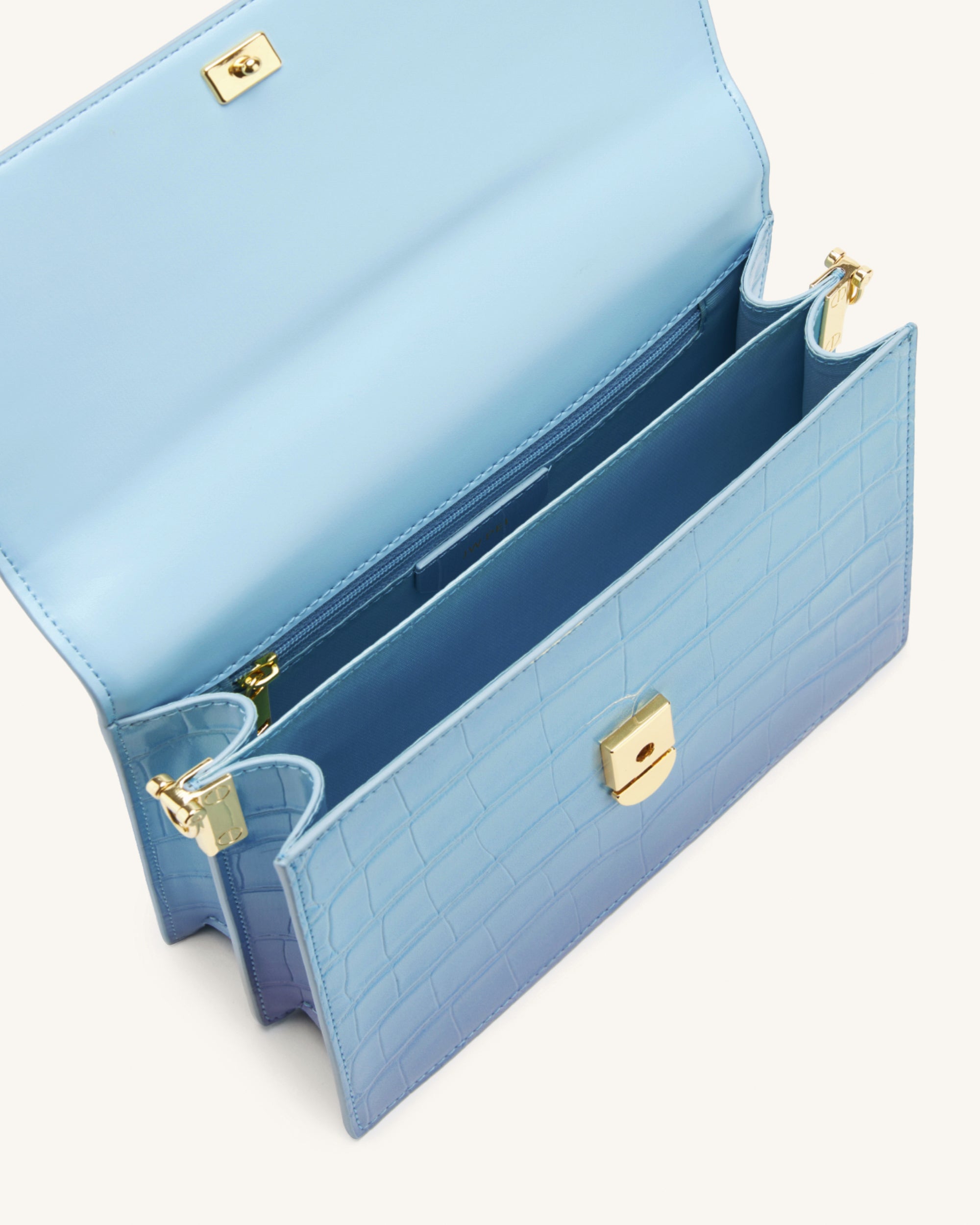 Mini Flap Crossbody - Blue & Purple Gradient Croc