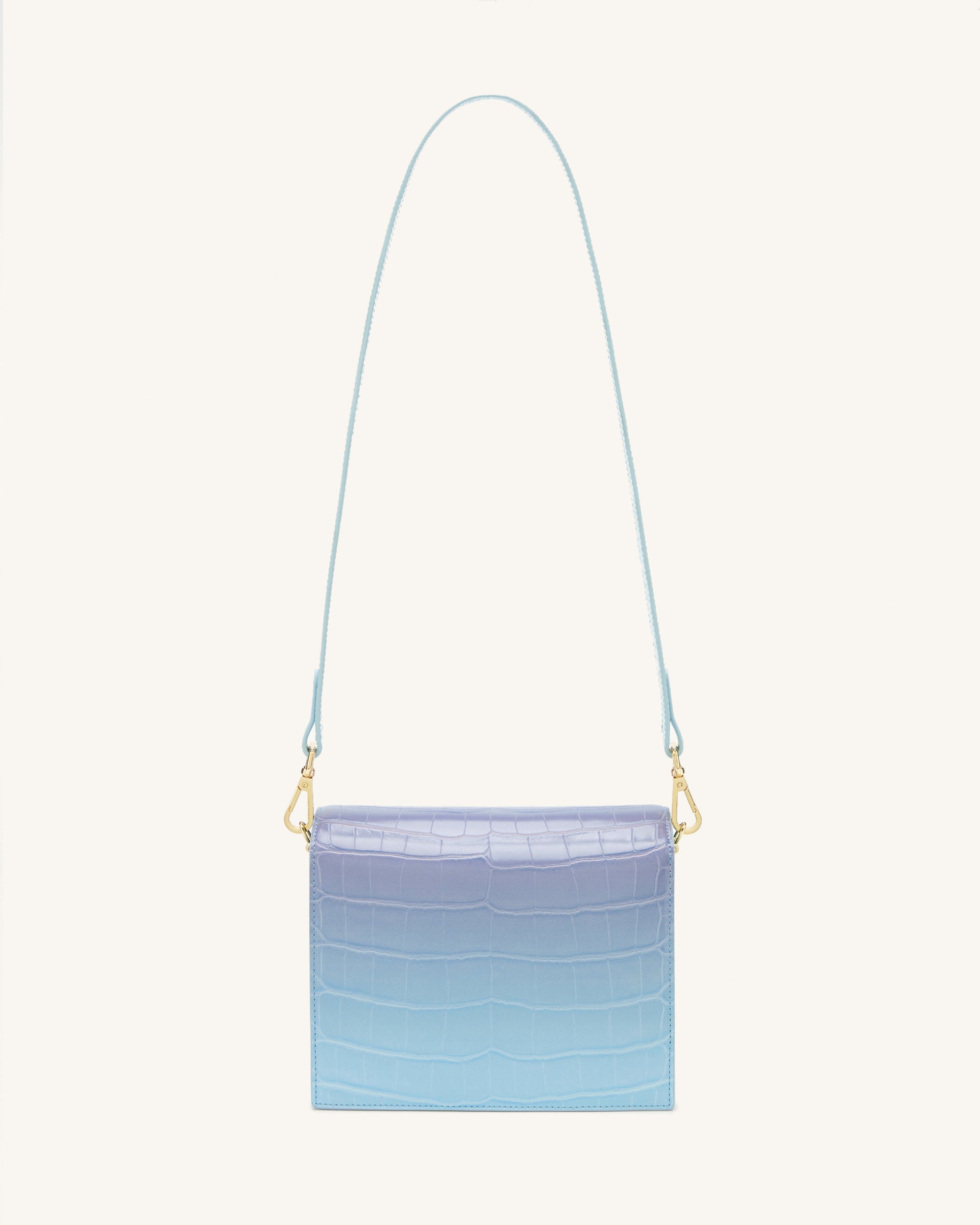 Mini Flap Crossbody - Blue & Purple Gradient Croc