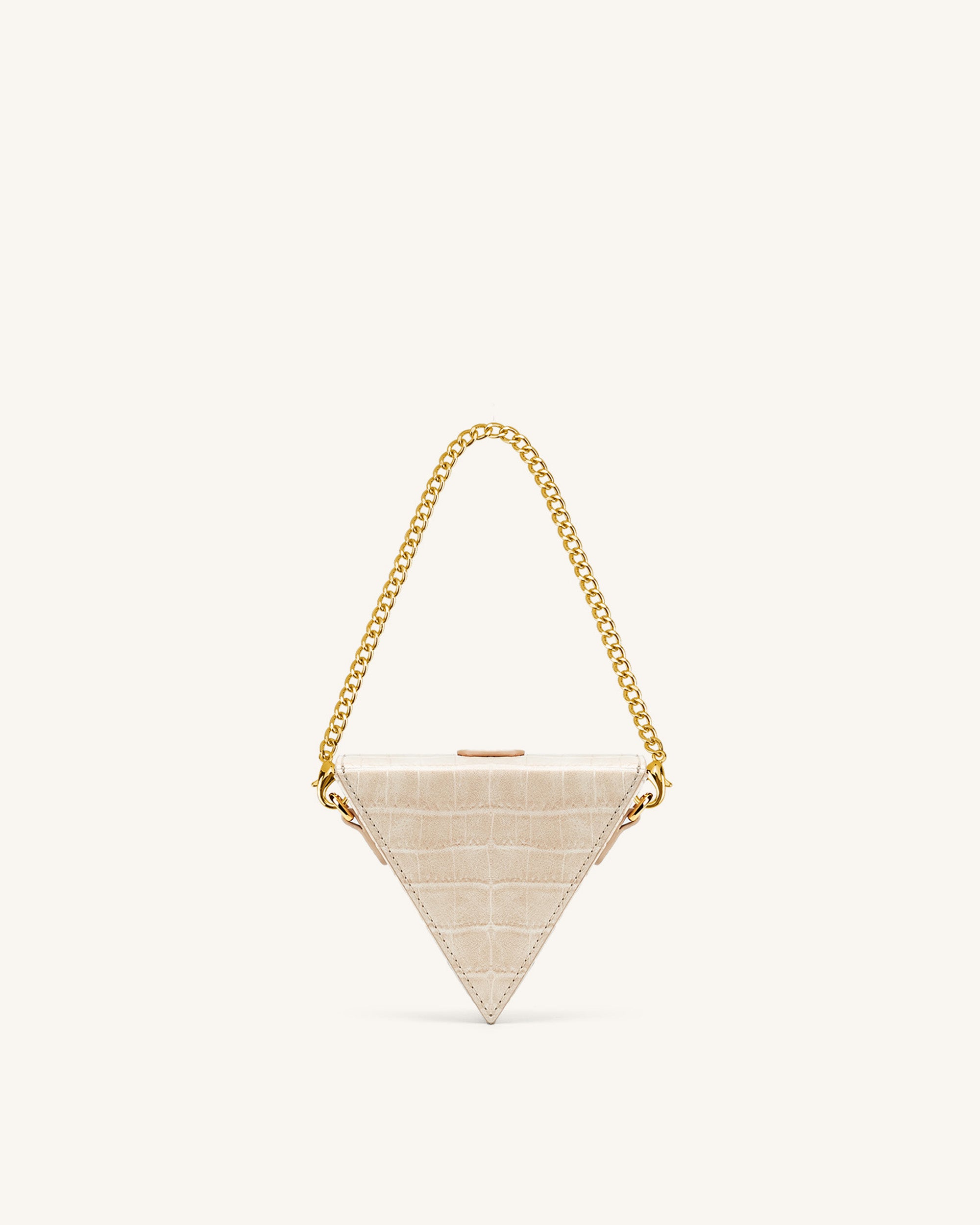 Triangle Mini Box - Light Beige Croc