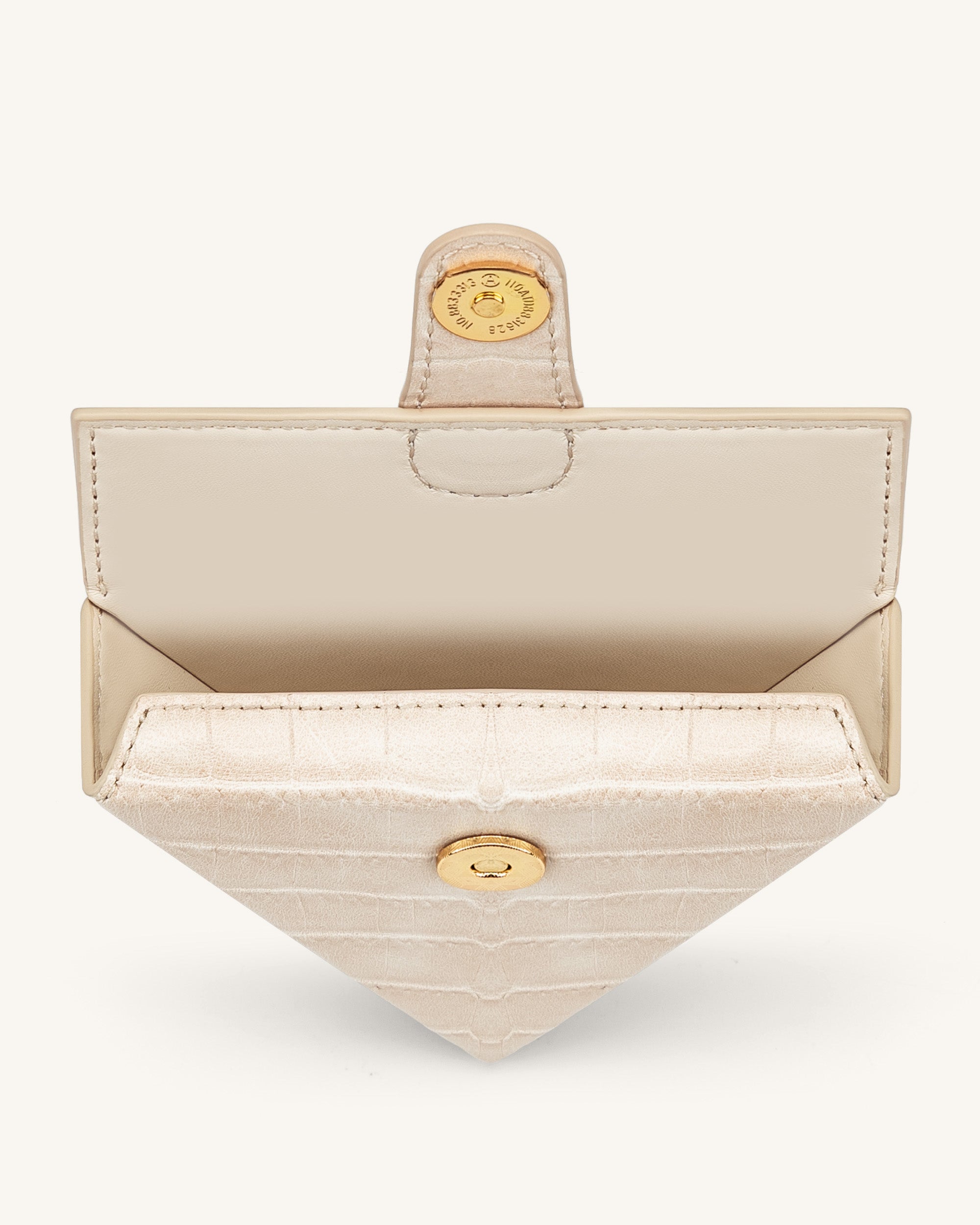 Triangle Mini Box - Light Beige Croc