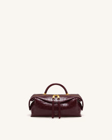Mireya Double Zip Top Handle Bag - Burgundy Croc
