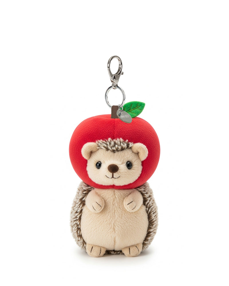 Apple Hedgehog Plush Bag Charm Keychain – Beige
