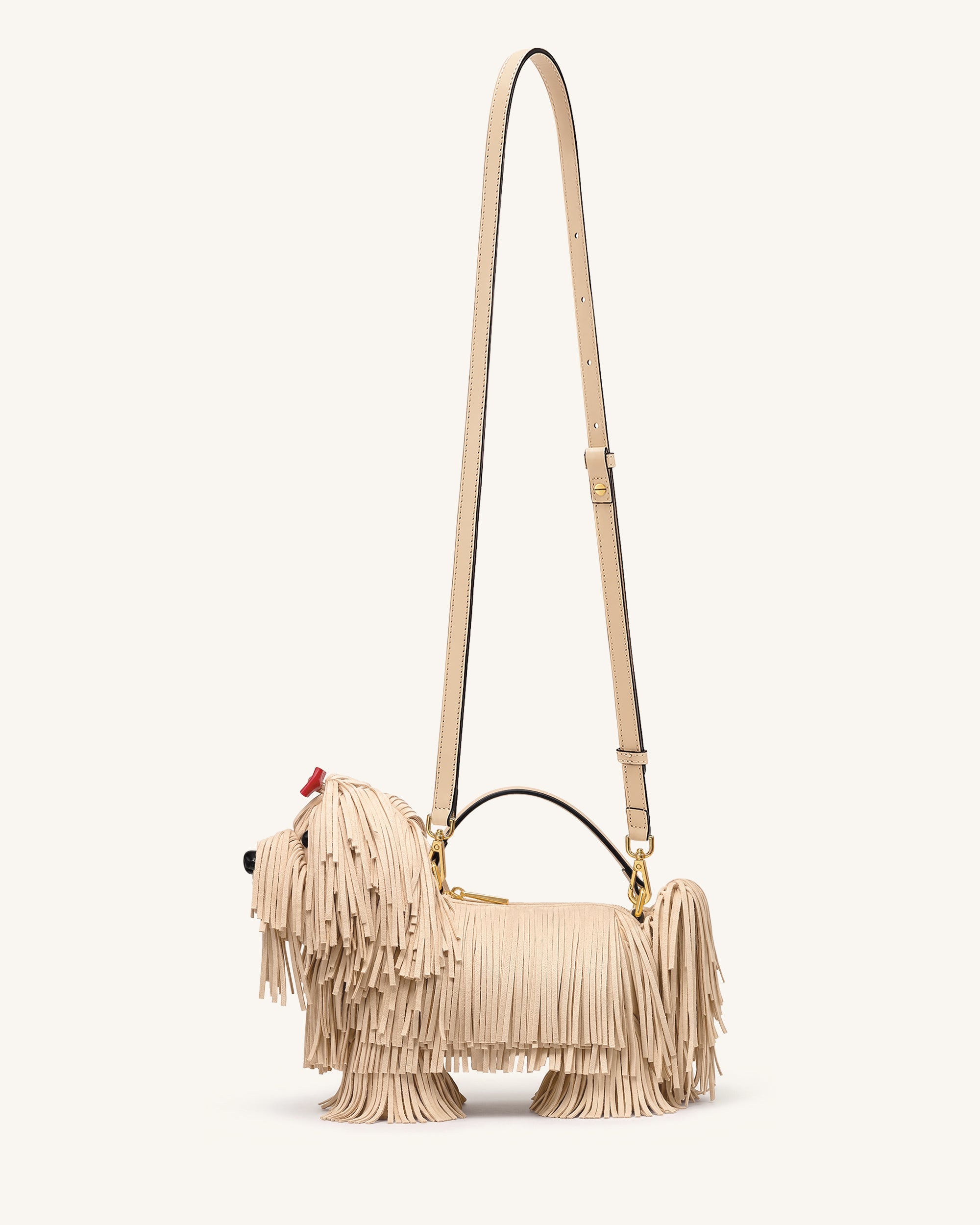 Coco Shaggy Dog Shaped Handle Bag - Apricot | JW PEI