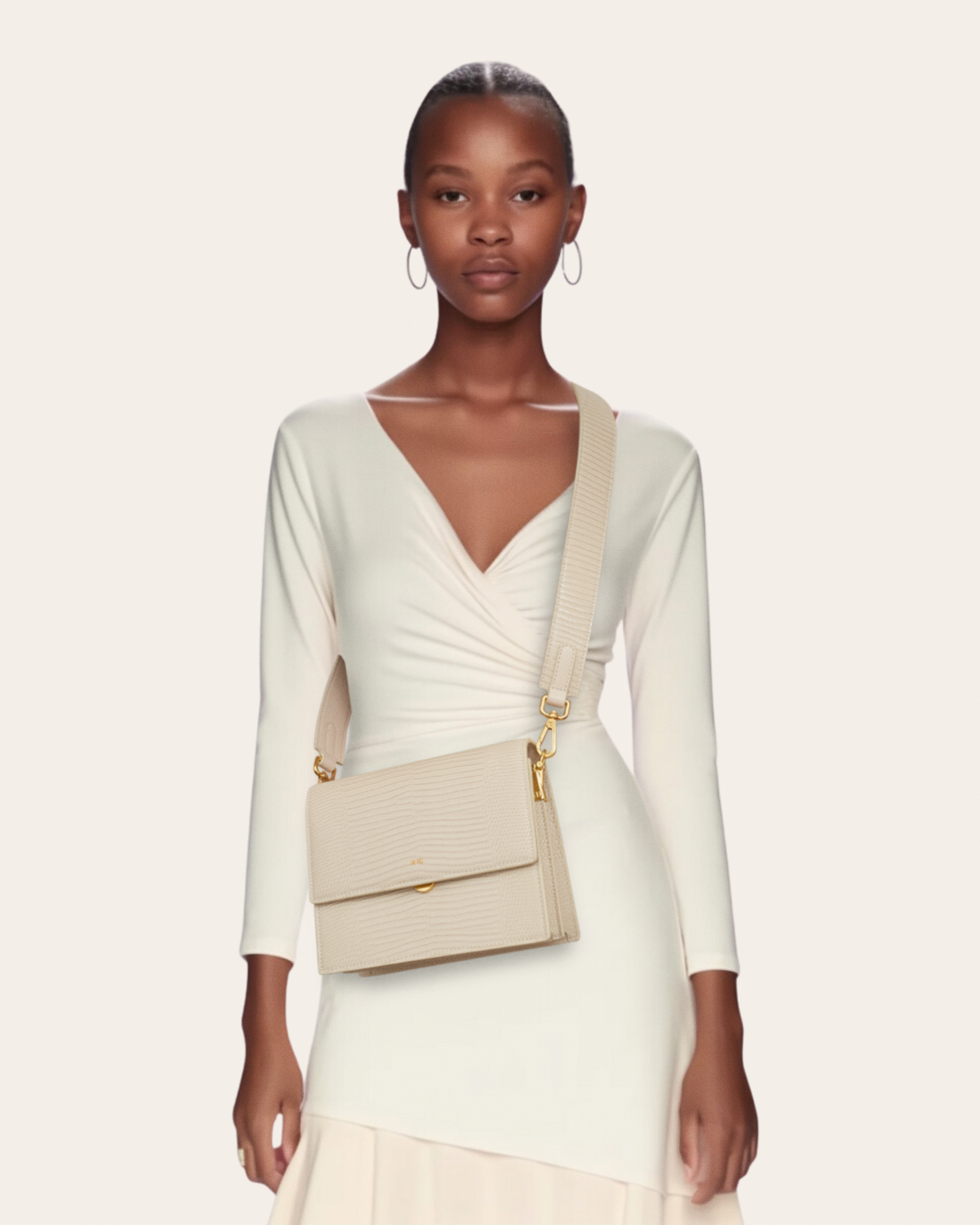 JW Pei Mini Flap Bag - Ivory Lizard – Night Market PH