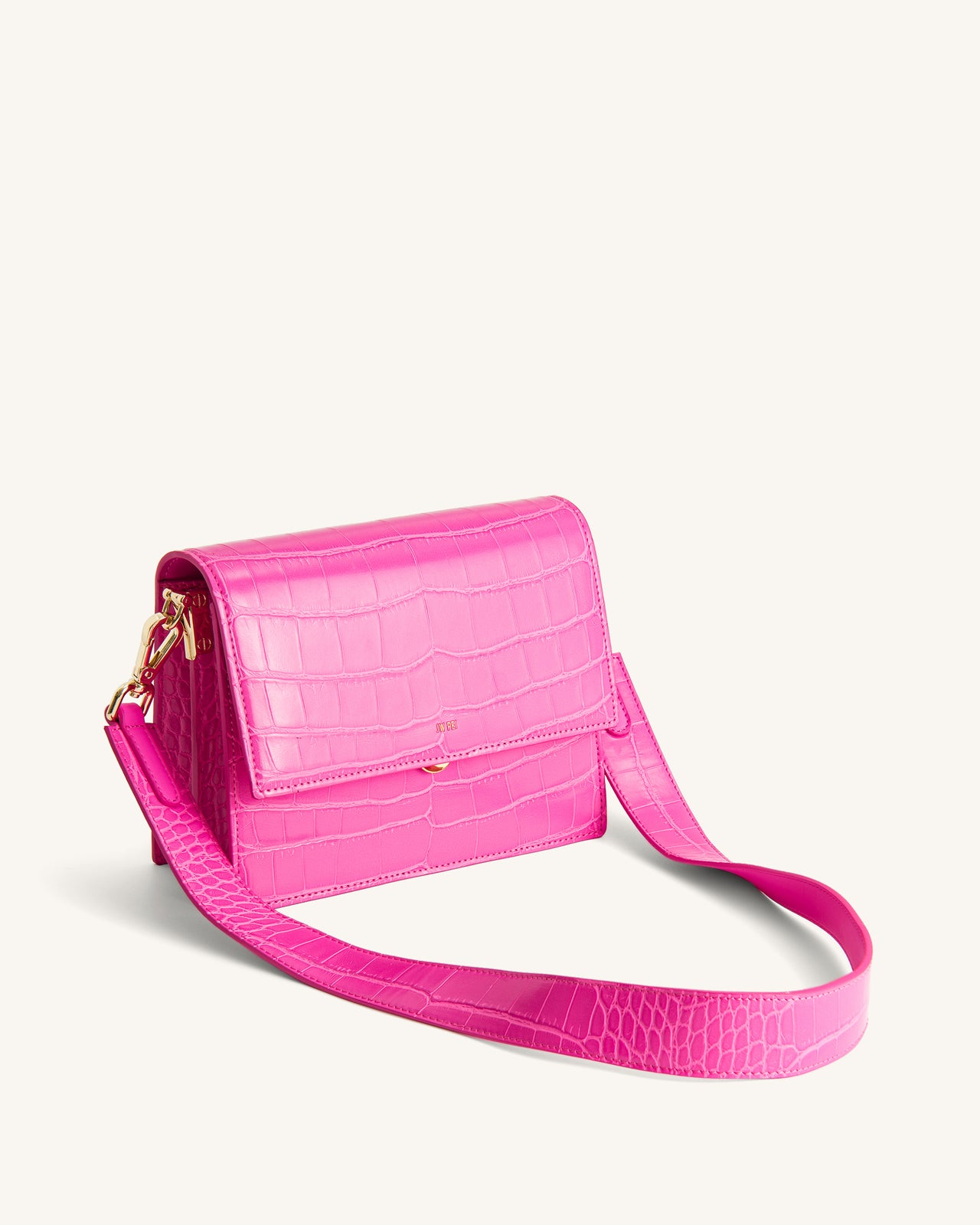 Mini Flap Crossbody - Hot Pink Croc