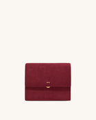 Mini Flap Faux Suede Croc Embossed Crossbody - Burgundy
