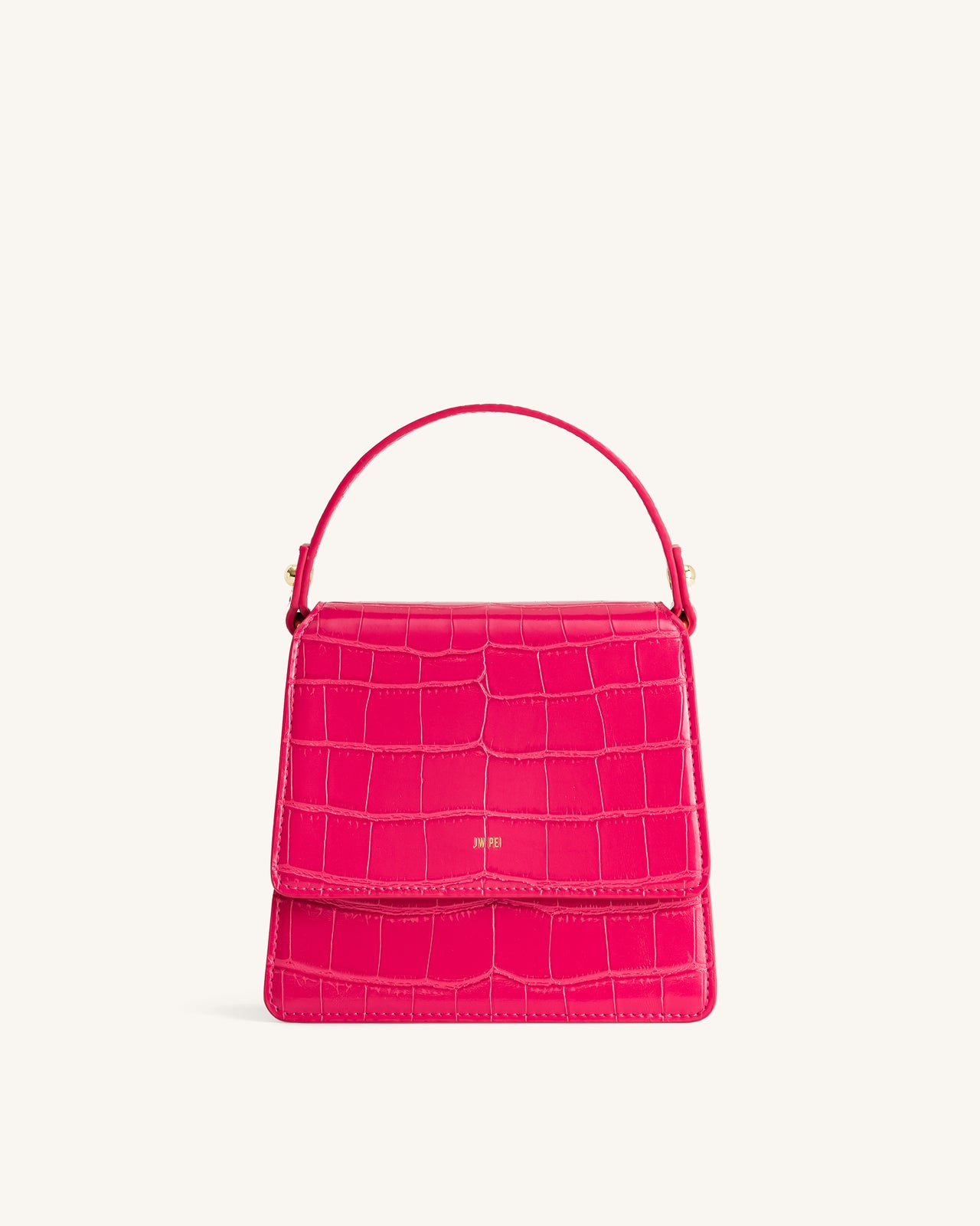 FAE Top Handle Crossbody - Magenta Croc