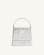 FAE Metallic Top Handle Crossbody - Silver Lizard