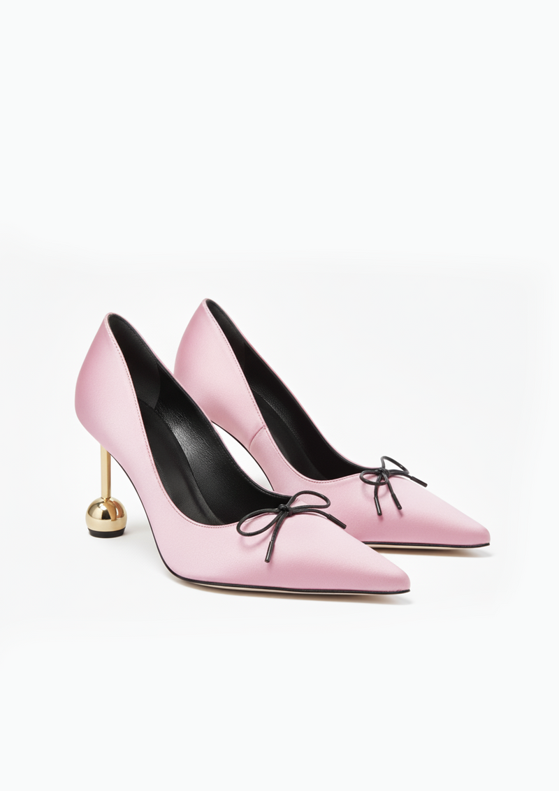 Lila Bow Ball-Heel Pumps – Pink