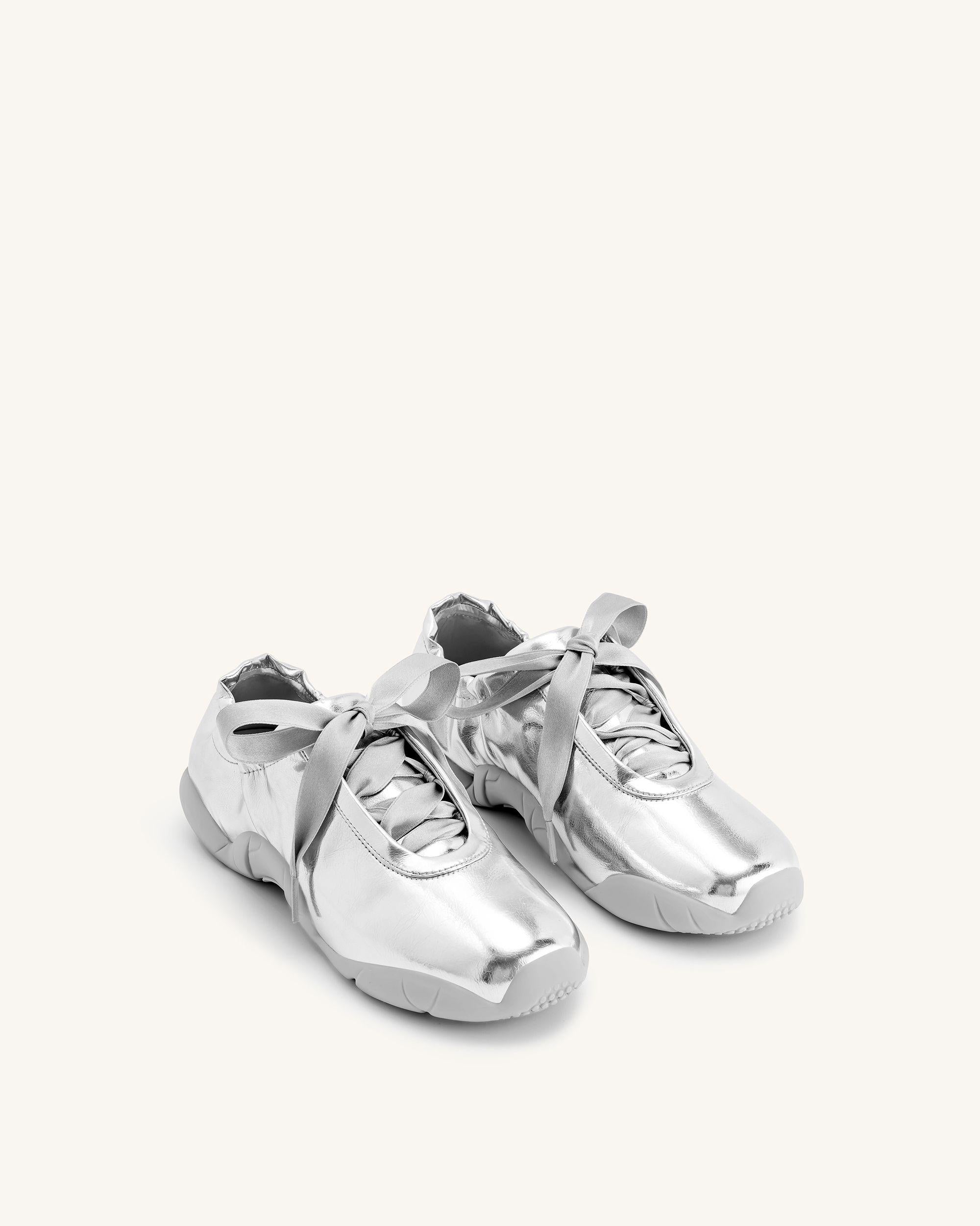 Flavia Ballerina Sneakers - Silver - JW PEI